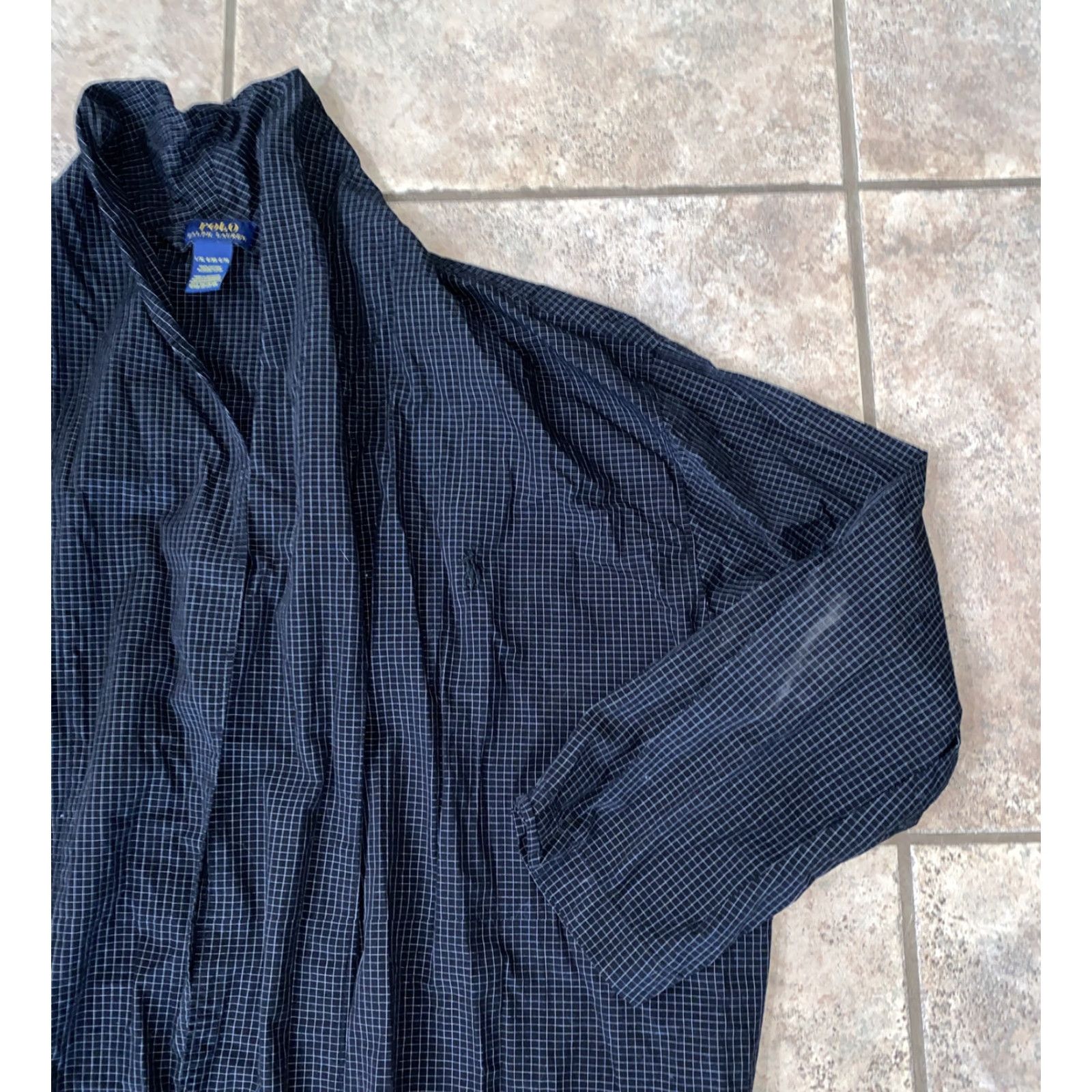 Polo Ralph Lauren Polo Ralph Lauren Robe Check Black Mens L/XL Bath 100% Cotton Long Sleeve Winter Size US L / EU 52-54 / 3 - 2 Thumbnail
