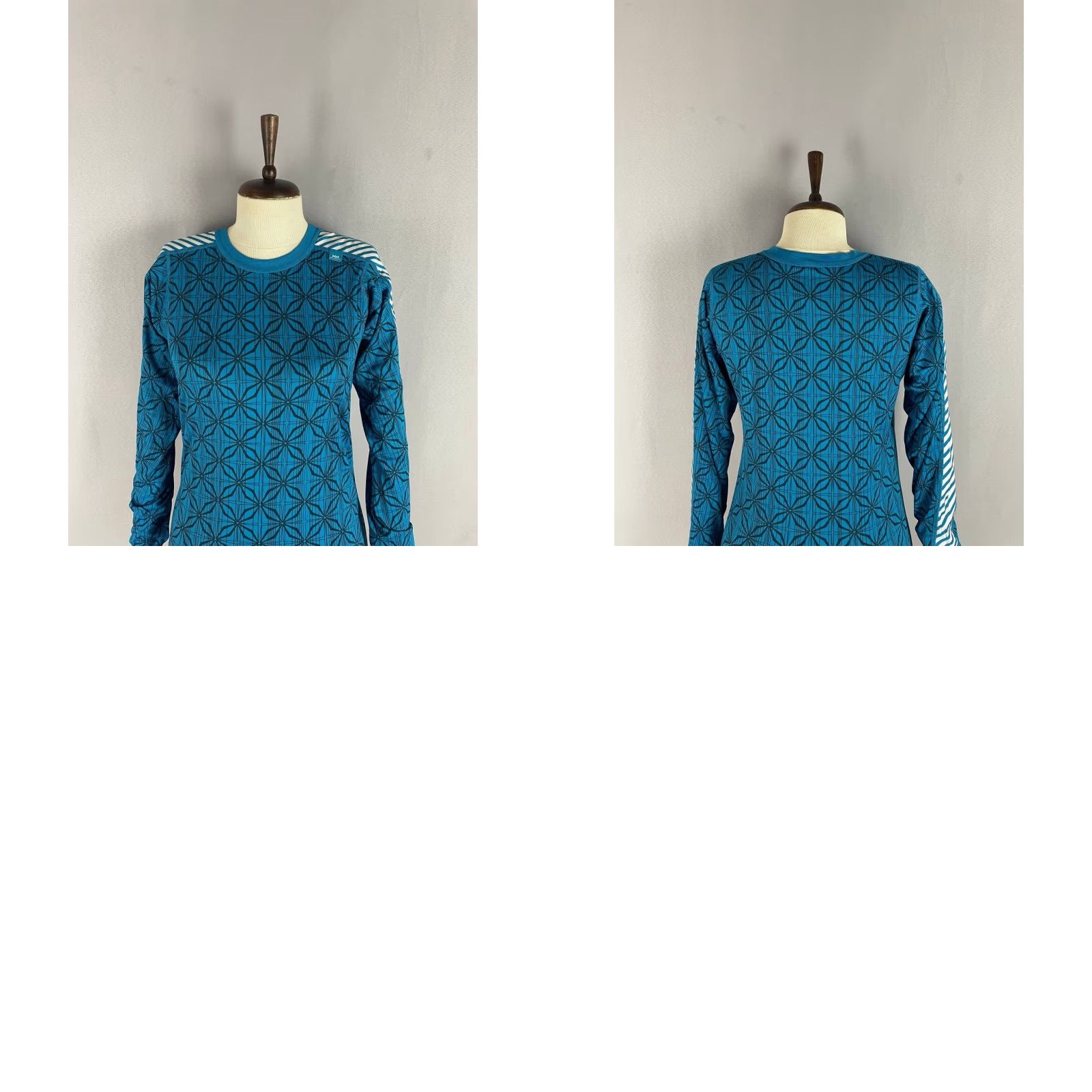 Helly Hansen Helly Hansen Womens Fleece Sweatshirt Geometric Pattern Blue Crew Neck L Regular Adults Menus?? Size L / US 10 / IT 46 - 8 Thumbnail