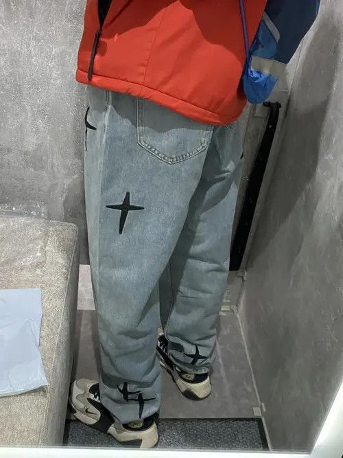 VIBE Casual Loose Streetwear Cross Jeans Pants Trousers y2k Size US 32 / EU 48 - 6 Thumbnail