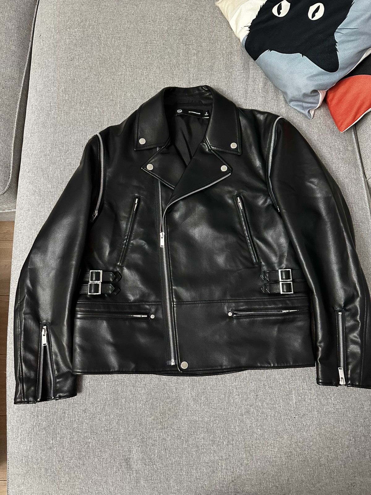 Undercover SS2006 Undercover Klaus Leather/Cotton Varsity Jacket