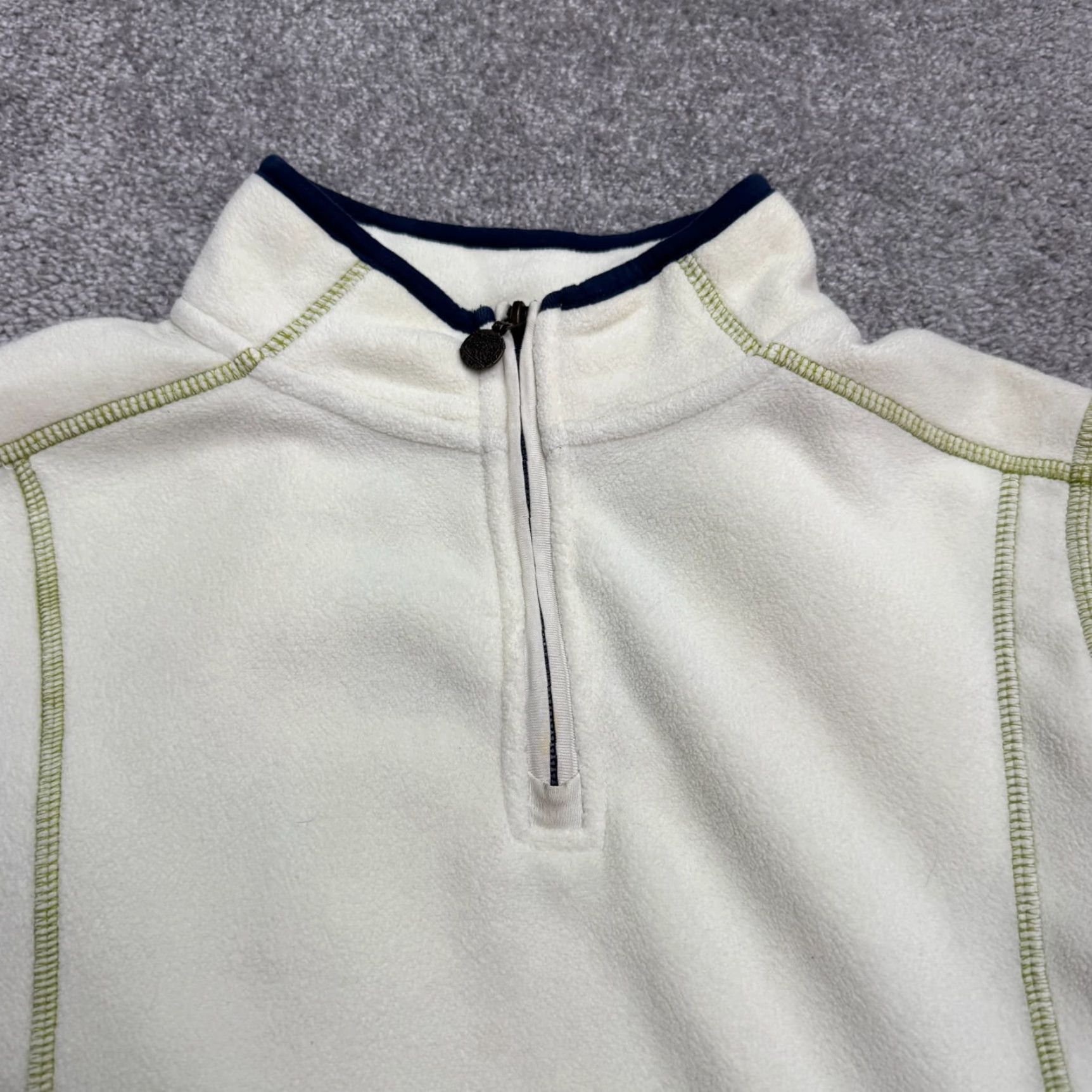 Vintage Weird Fish 1/4 Zip pullover Fleece Jacket Women 10 Cream Contrast Stitch Outdoor Size L / US 10 / IT 46 - 3 Thumbnail