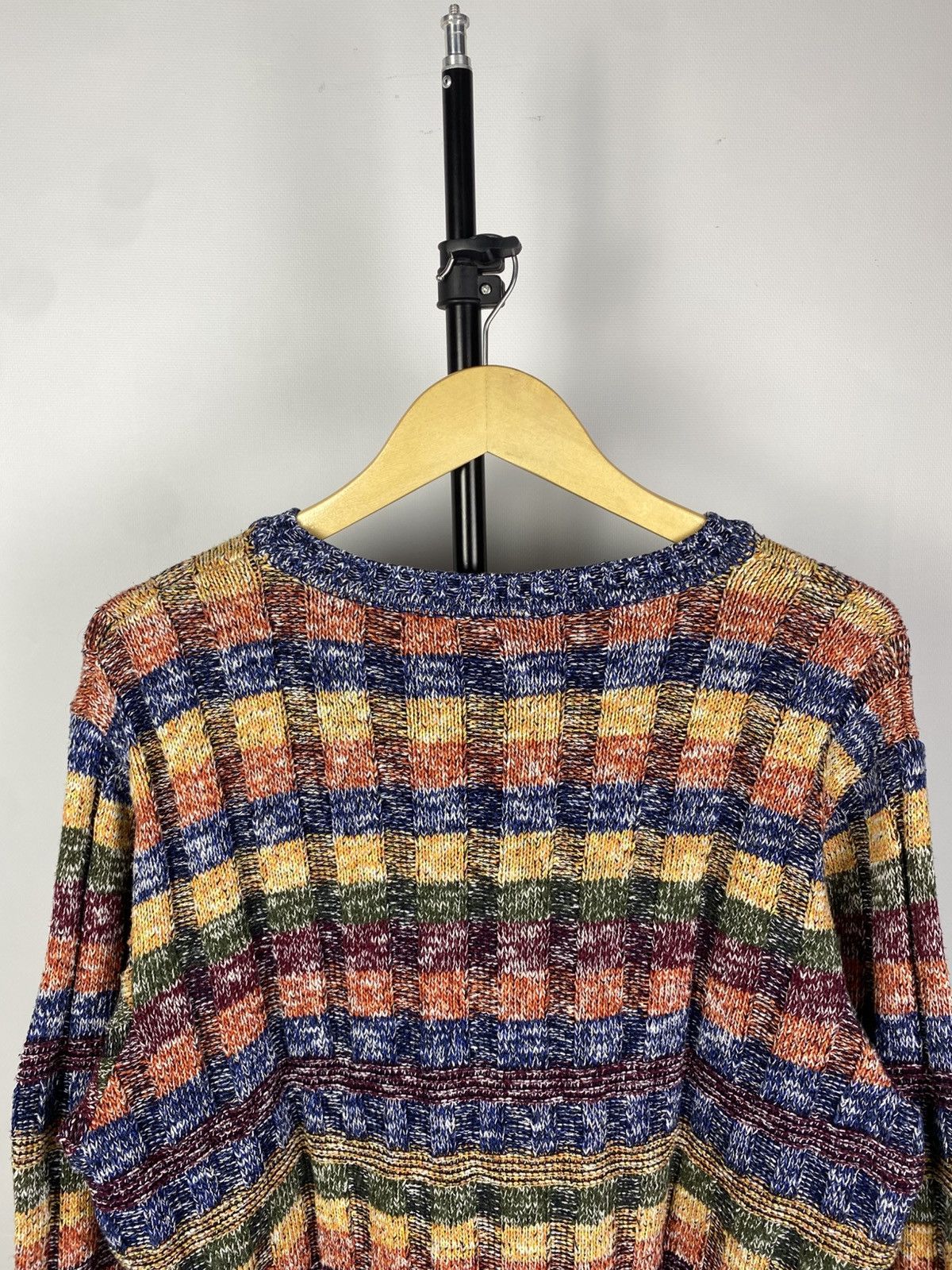 Designer × Japanese Brand × Vintage Vintage 90s Japanese Pachwork Knitted Sweater Coogi Style Size US M / EU 48-50 / 2 - 6 Thumbnail