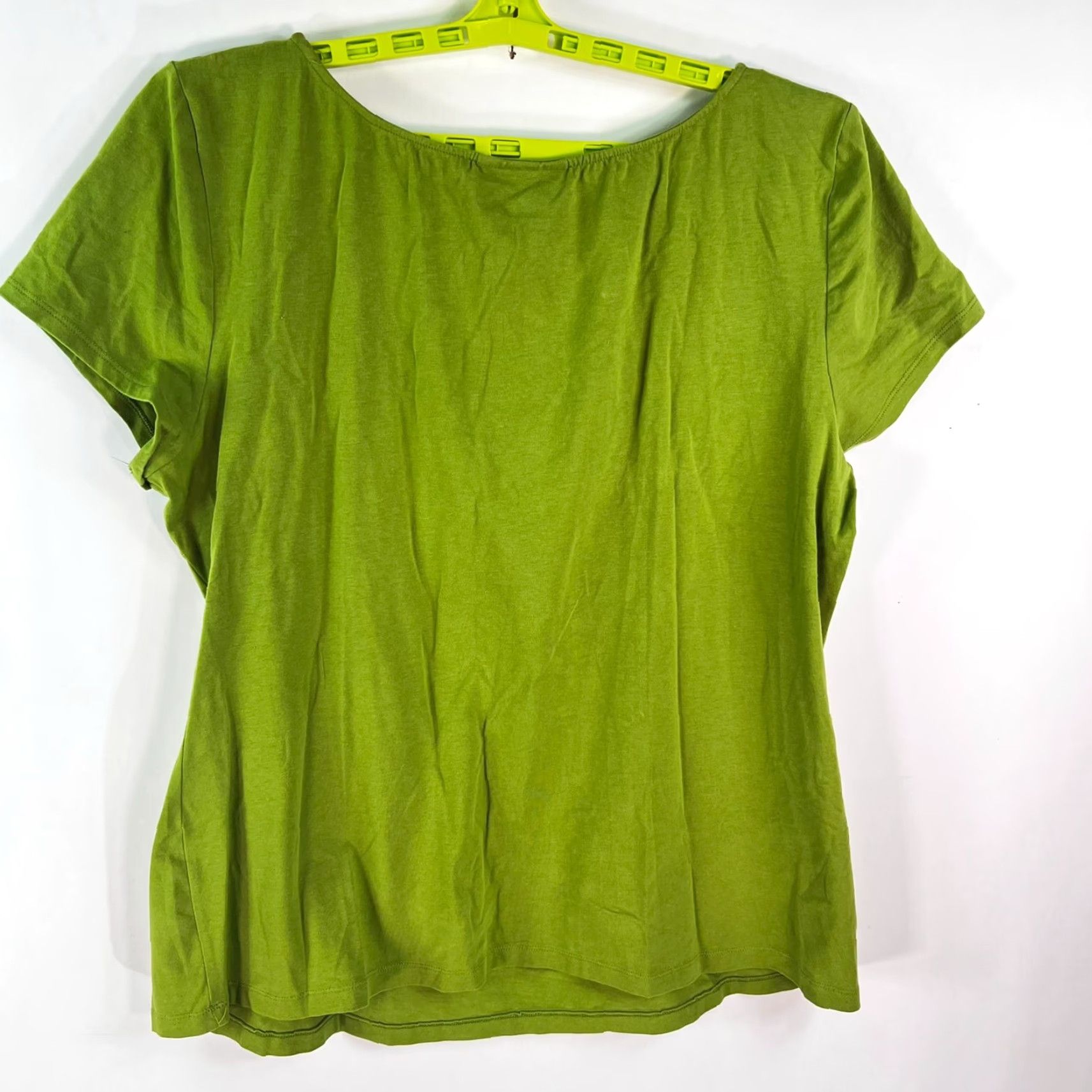 Vintage VINTAGE Ashley Stewart Green Chambray Blouse Tunic Womens Size 22/24 Short Sleeve Pleated Asymmetrical Size 3XL / US 20-22 - 6 Thumbnail