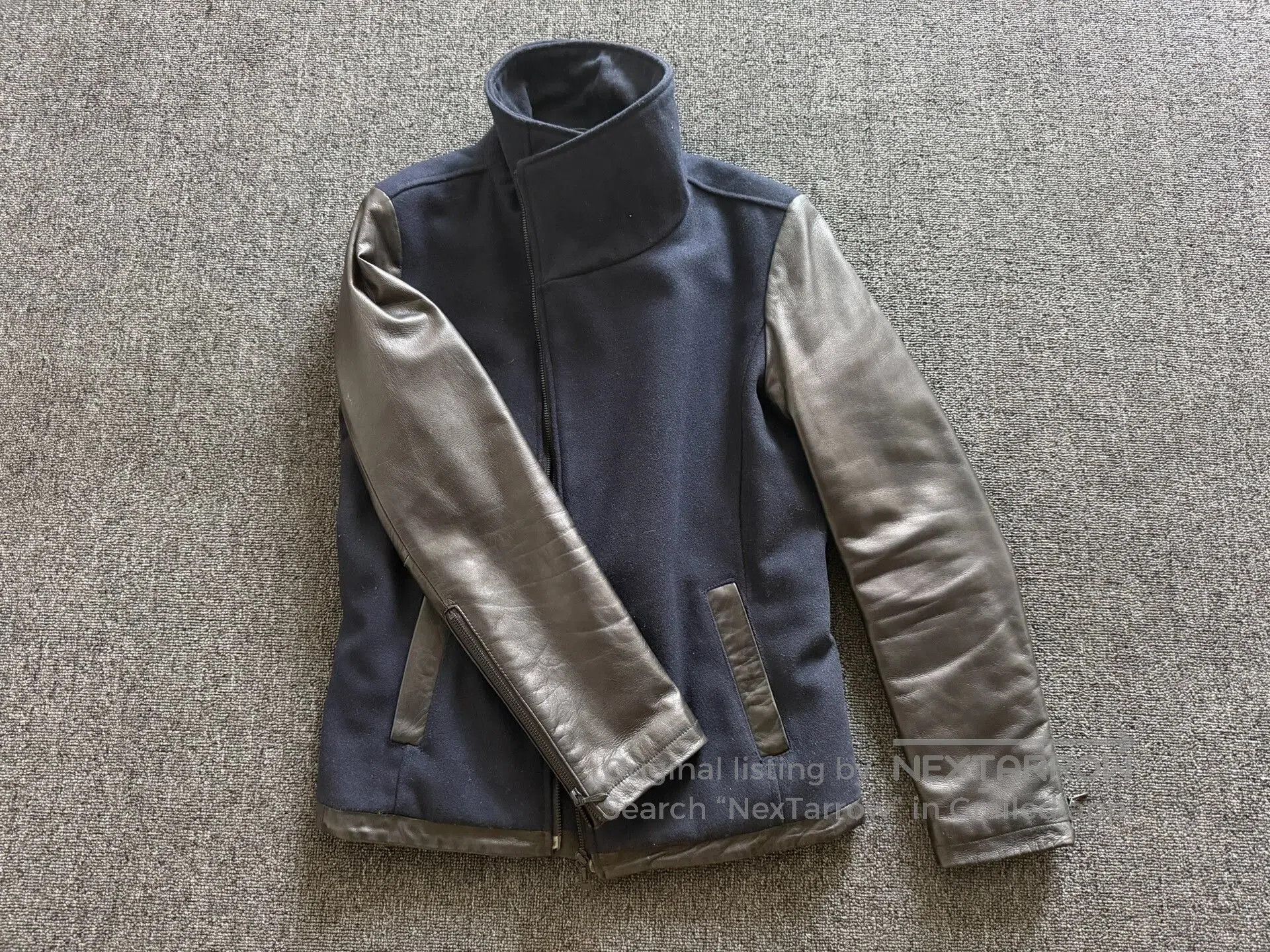 Other Flap Collar Leather Wool Jacket. Size US M / EU 48-50 / 2 - 2 Thumbnail