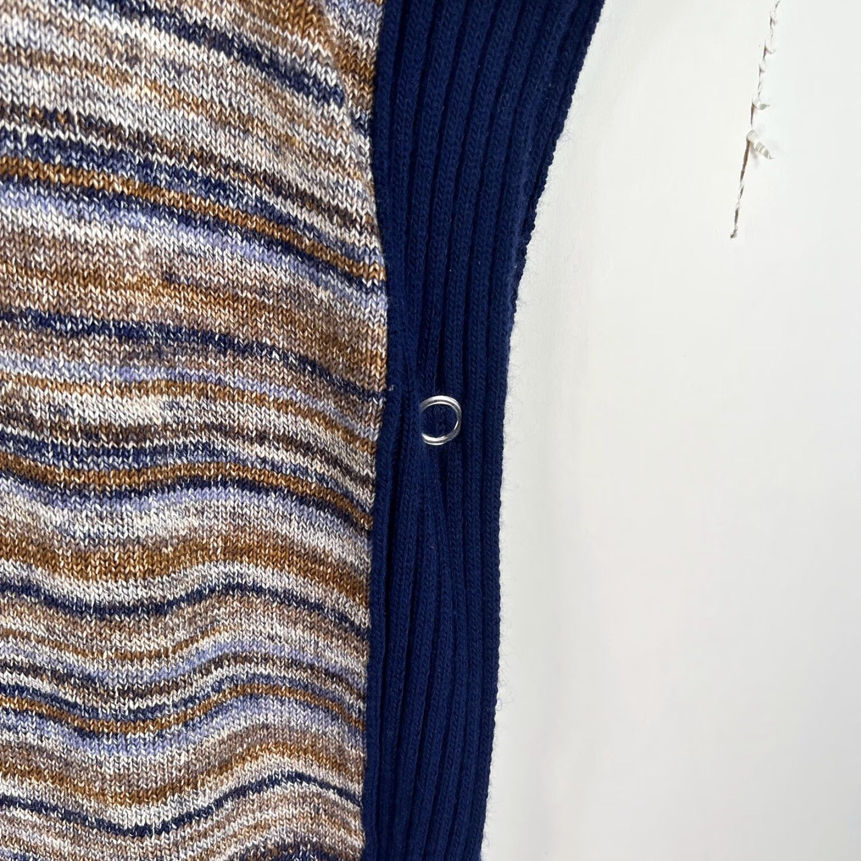 Vintage French Kyss Shawl Striped Sweater Vest Size M / US 6-8 / IT 42-44 - 2 Thumbnail