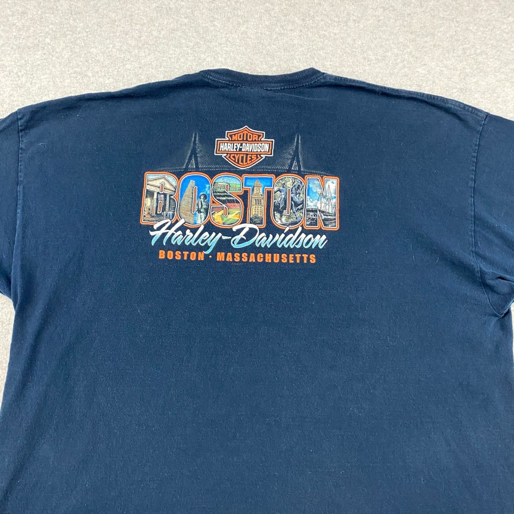 Harley Davidson Harley-Davidson Shirt Mens 3XL Blue Boston Double Sided Graphic Short Sleeve T-Shirt Regular Fit Mens Size US XXL / EU 58 / 5 - 7 Thumbnail
