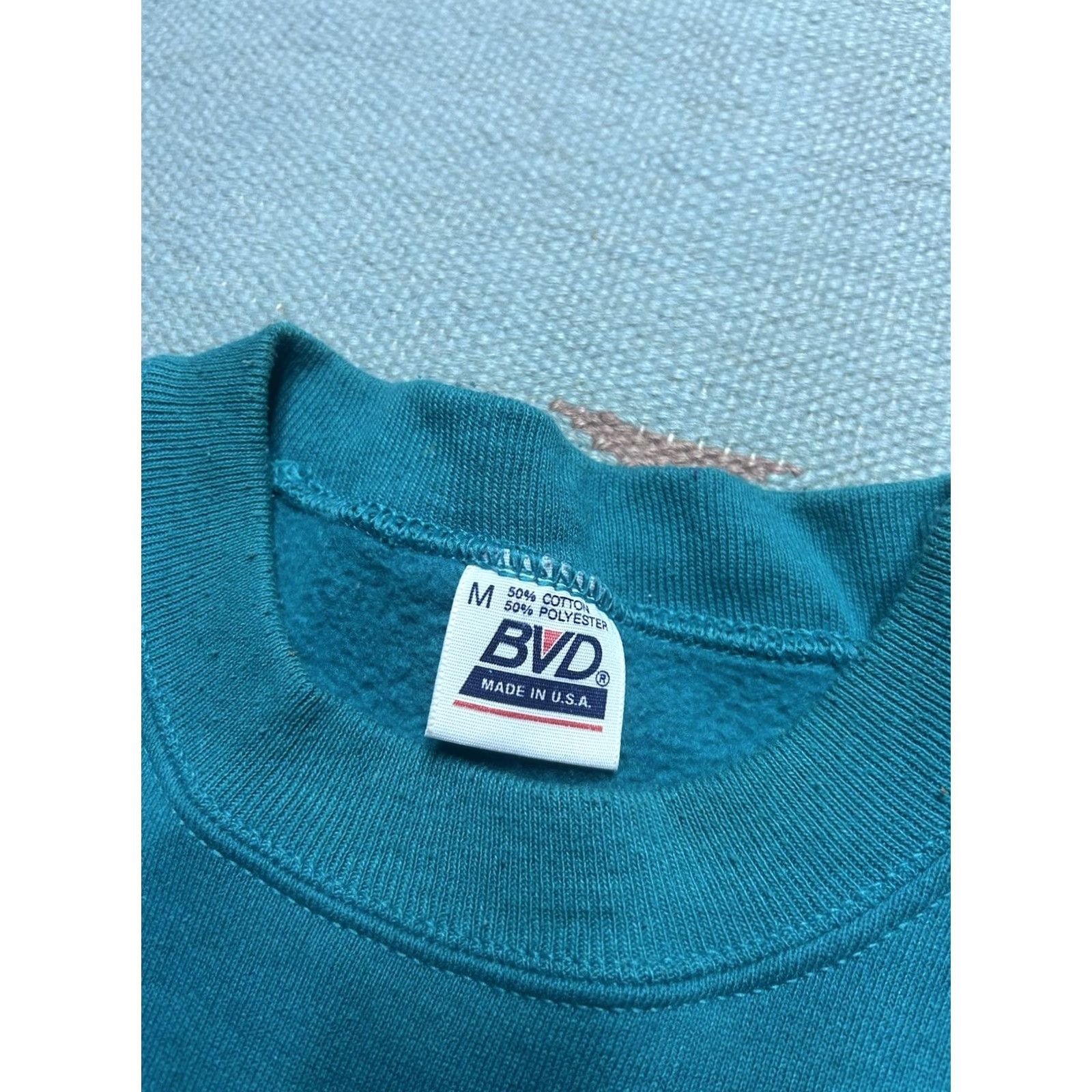Altea VINTAGE 80s Sweatshirt BVD Crewneck Teal Blue Adult M Mens Pullover Size US M / EU 48-50 / 2 - 3 Thumbnail