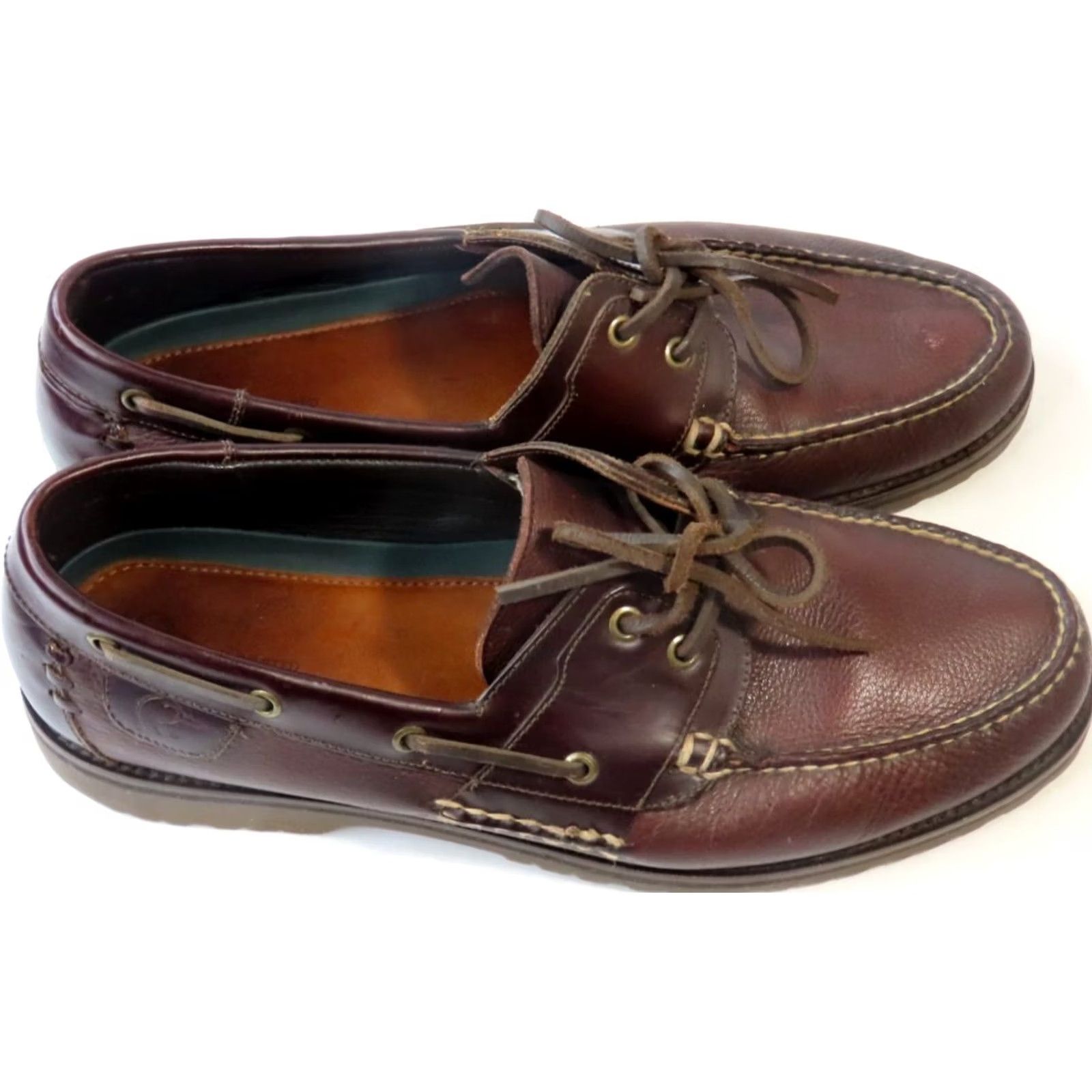 Vintage Ducks Unlimited Mens Dress Loafer Brown Leather 12M Lace Up Round Toe D3022-200 Shoes Mens Shoes Size US 12 / EU 45 - 3 Thumbnail