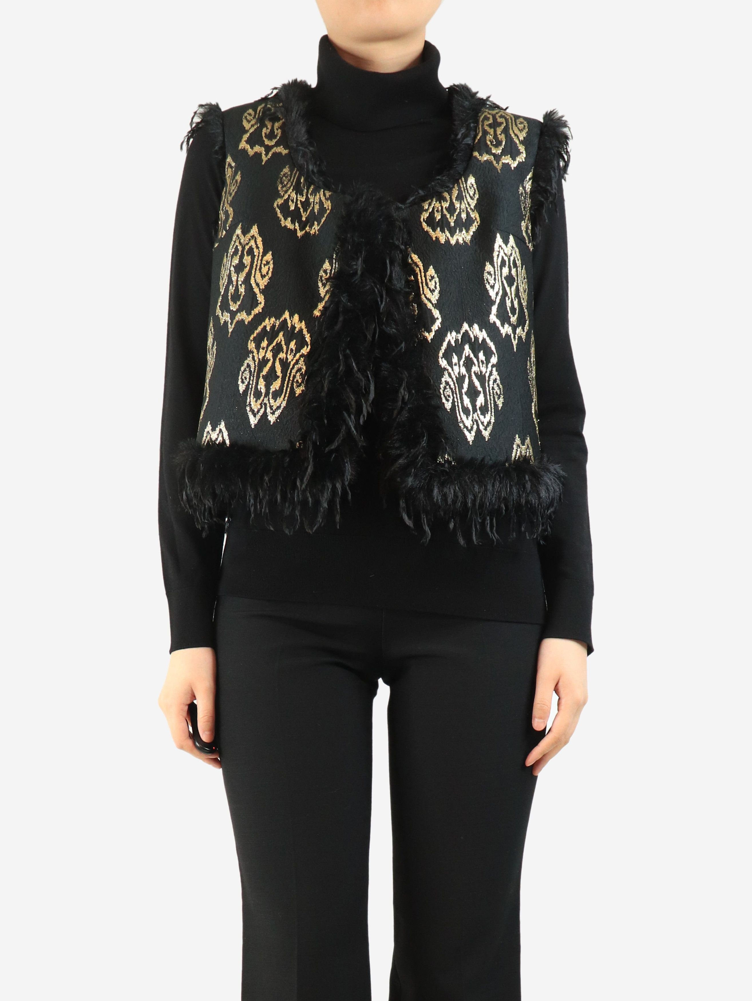 Giambattista Valli Black embroidered feather gilet - UK 10 Size M / US 6-8 / IT 42-44 - 1 Thumbnail