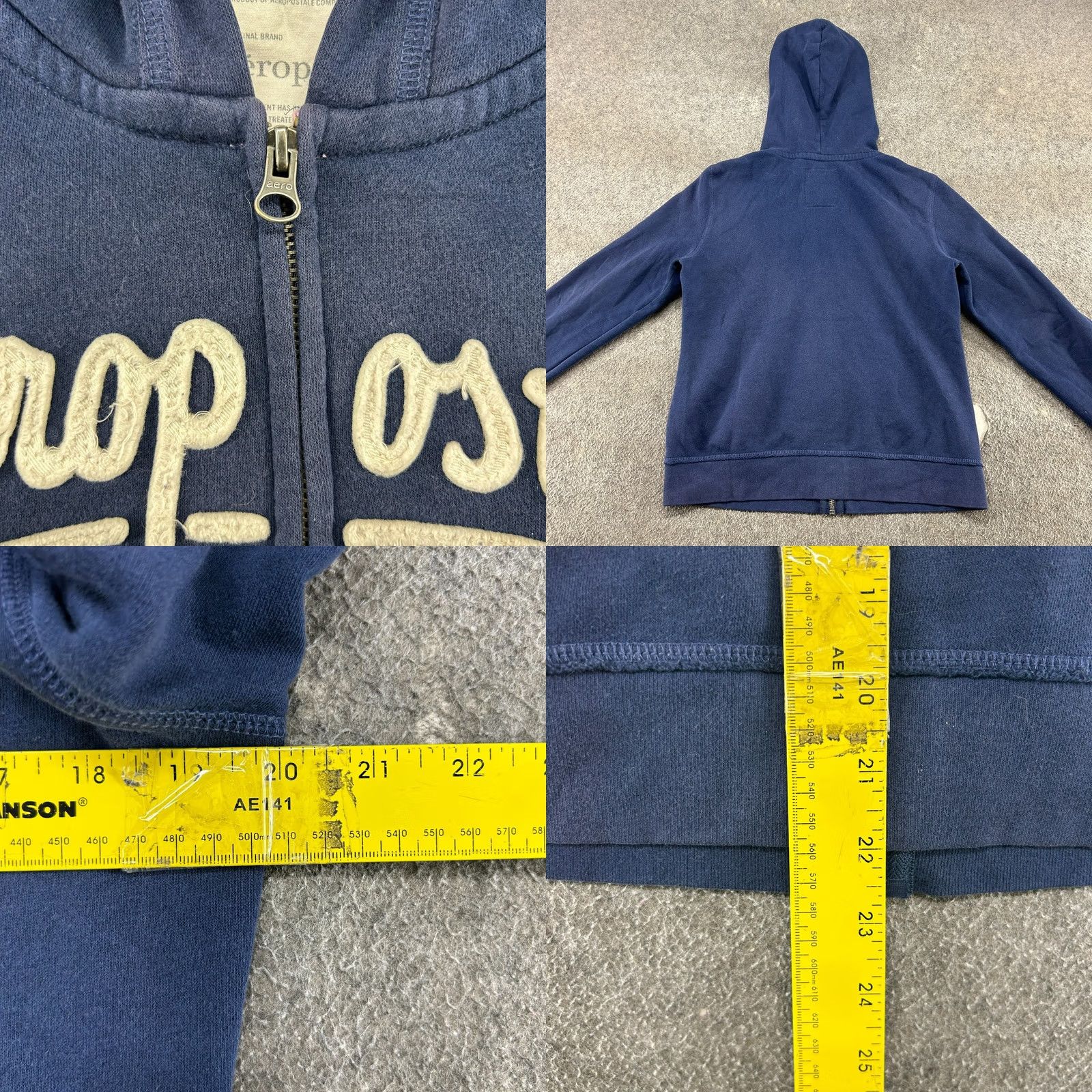 Vintage VINTAGE Aeropostale Hoodie Womens L Blue Navy Spellout Logo Full Zip Cotton Y2K 80s 90s Womens Size L Blue Navy Logo Hoodie Size L / US 10 / IT 46 - 9 Thumbnail