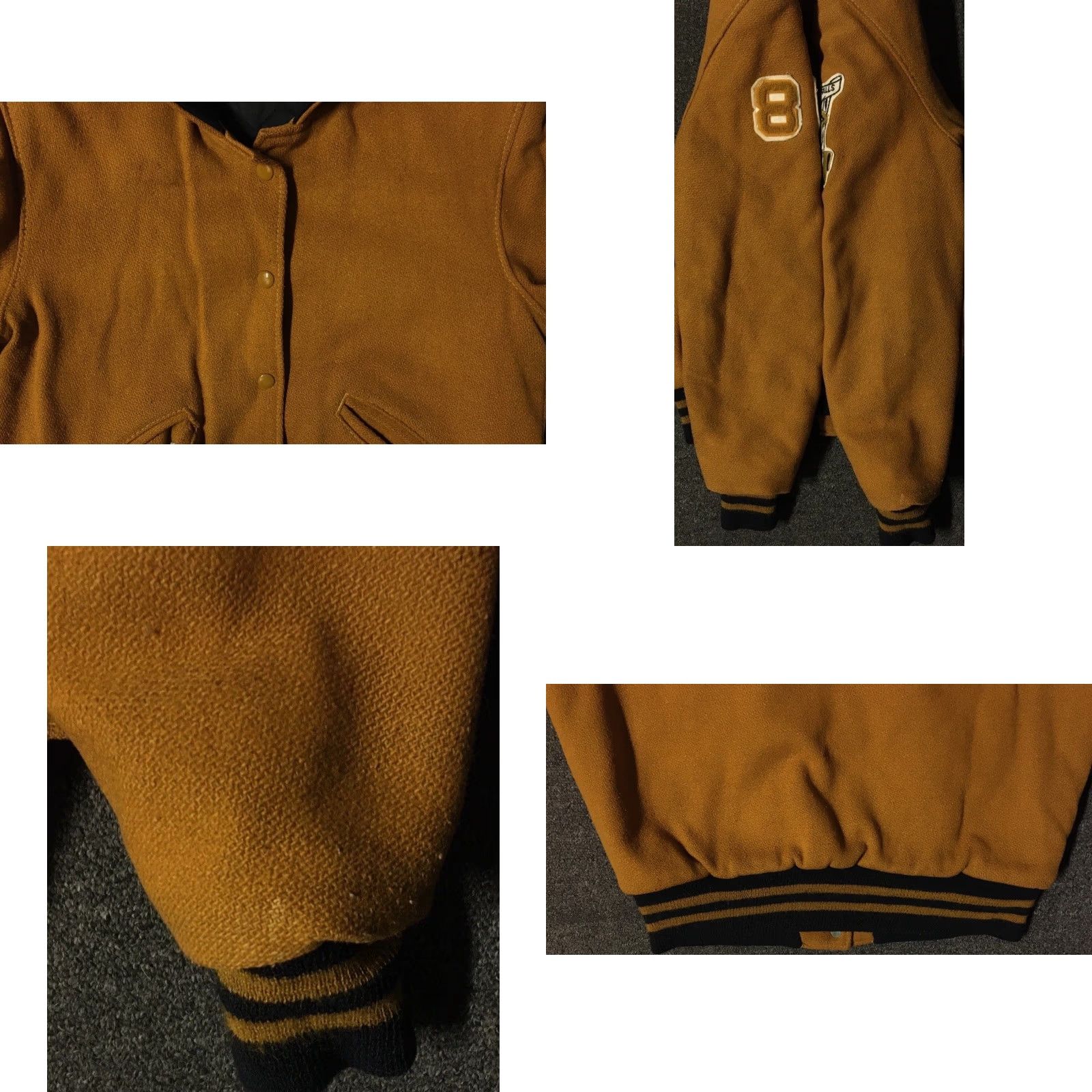 Vintage Vtg 80s Varsity Letterman Jacket 36 USA School Football Track College Grunge 70s Size US XXS / EU 40 - 9 Thumbnail