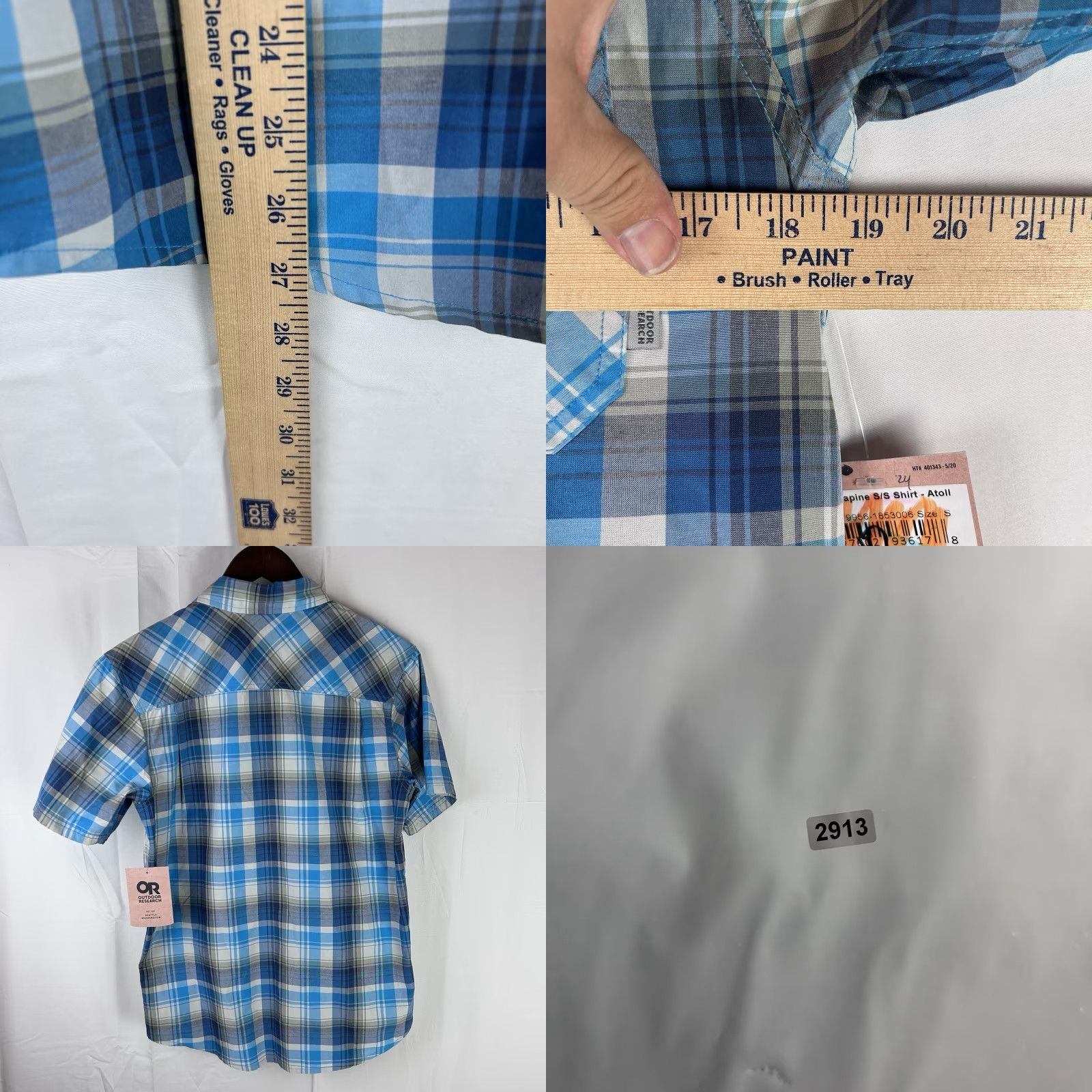 Outdoor Research Outdoor Research Shirt Mens S Button Up Short Sleeve Plaid Seapine Pocket Blue Size US S / EU 44-46 / 1 - 8 Thumbnail