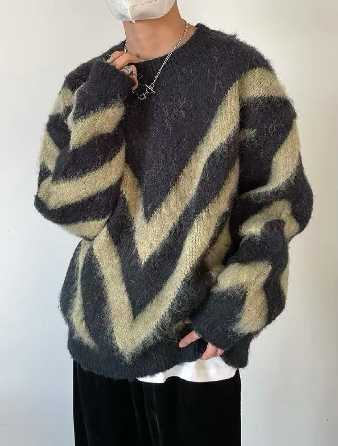 Japanese Brand Luxury Knitted Striped Sweater Size US L / EU 52-54 / 3 - 3 Thumbnail