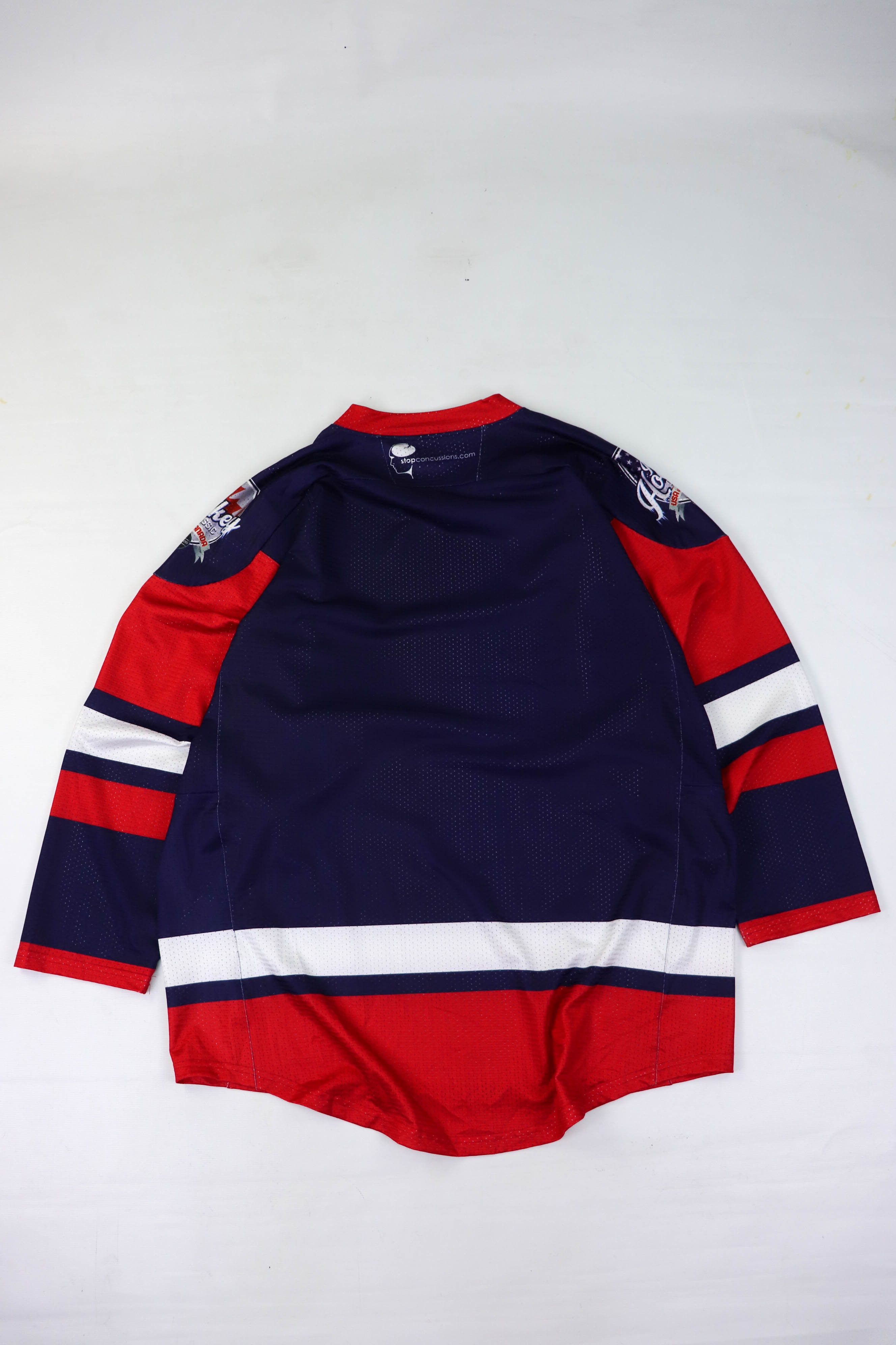 USA Olympics 2015 USA vs Canada Ice Hockey Oversized Baggy Mesh Jersey Size US L / EU 52-54 / 3 - 2 Thumbnail