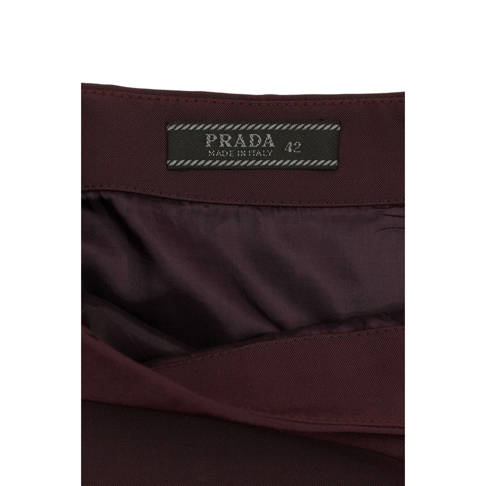 Prada Burgundy Nylon Skirt Size 28" / US 6 / IT 42 - 4 Thumbnail