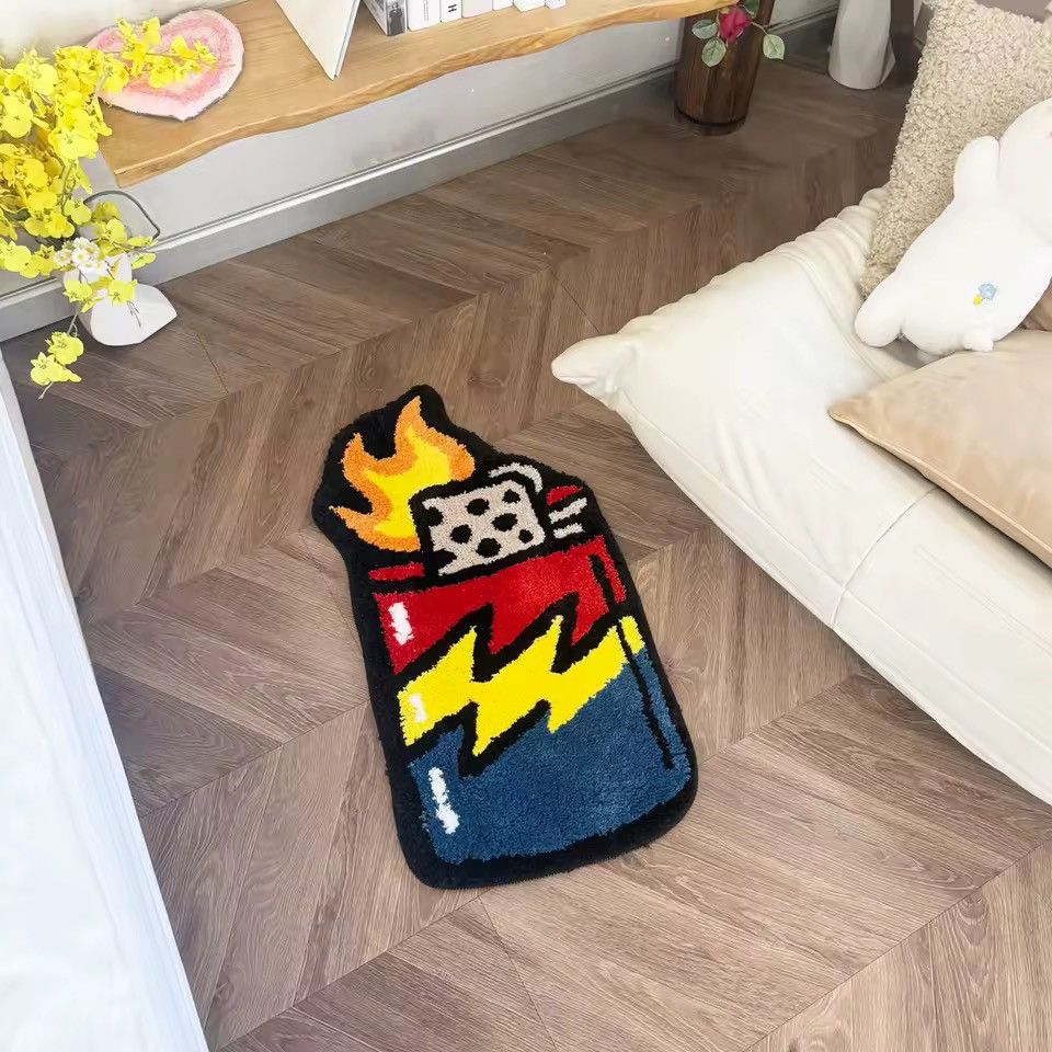 Japanese Brand 80 X 44 cm Chunky Flocking Flame Lighter Mat Size ONE SIZE - 5 Thumbnail