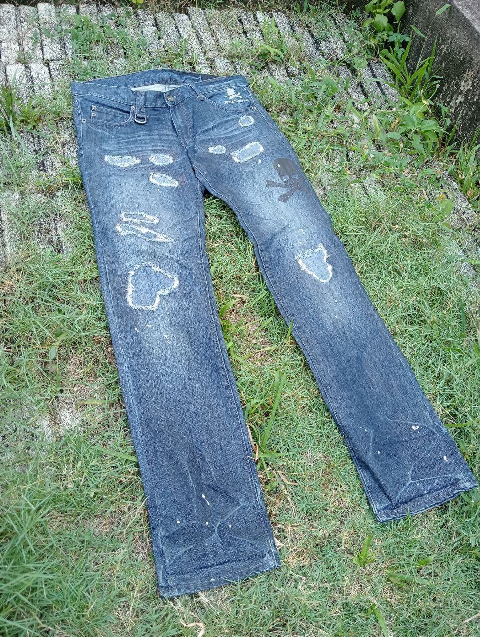 Roen Vintage Roen X Semantic Design Skulls Jeans Size US 35 - 3 Thumbnail