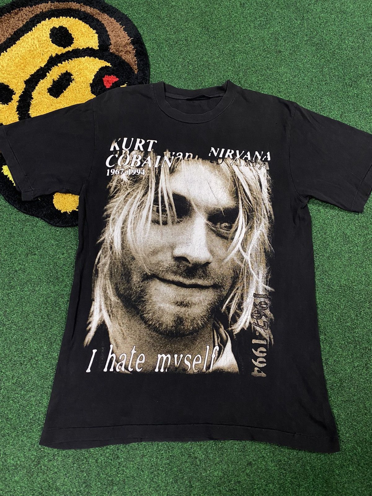 90's Vintage Kurt Cobain Nirvana Band Tee Shirt Large