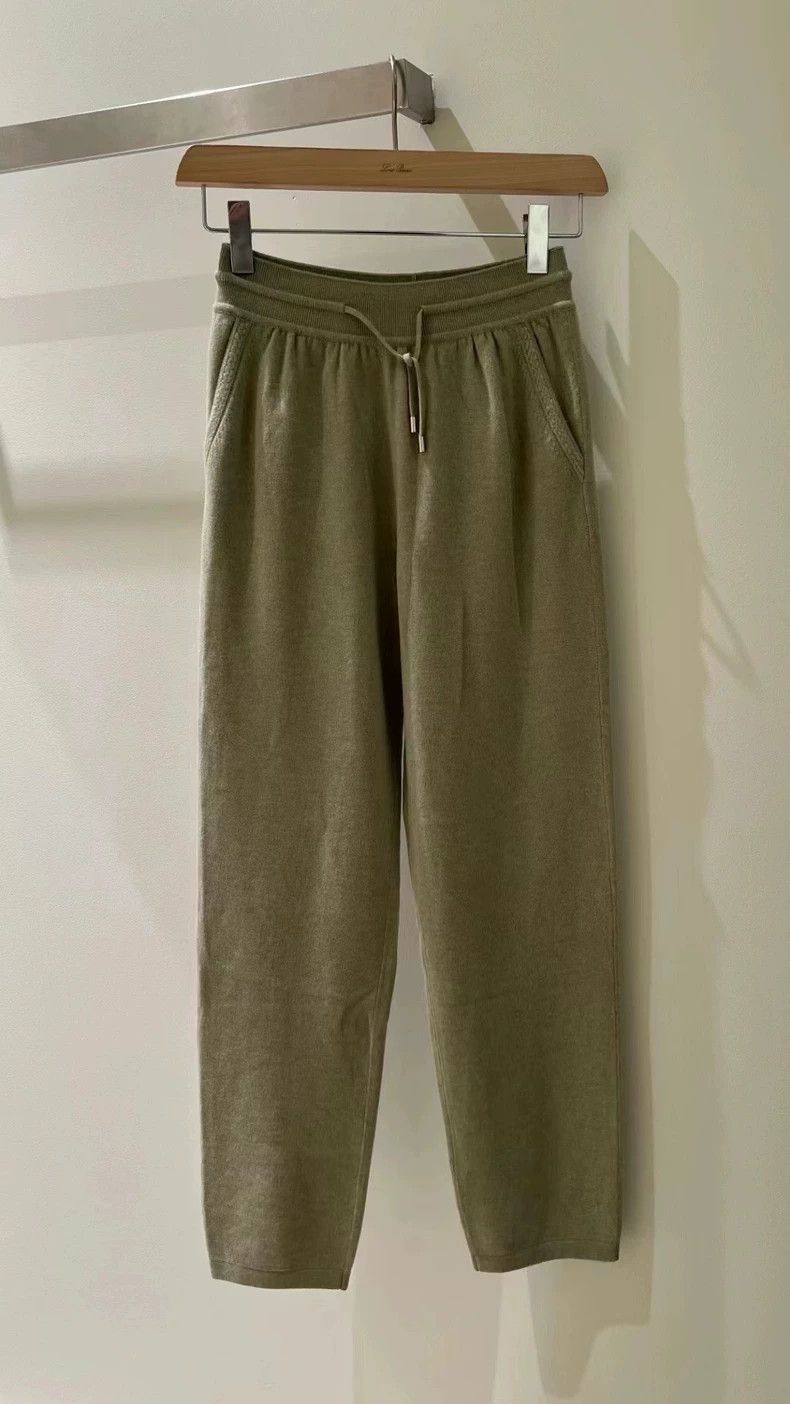 Loro Piana LORO PIANA Soybean sauce green cashmere pants Size 26" / US 2 / IT 38 - 1 Thumbnail