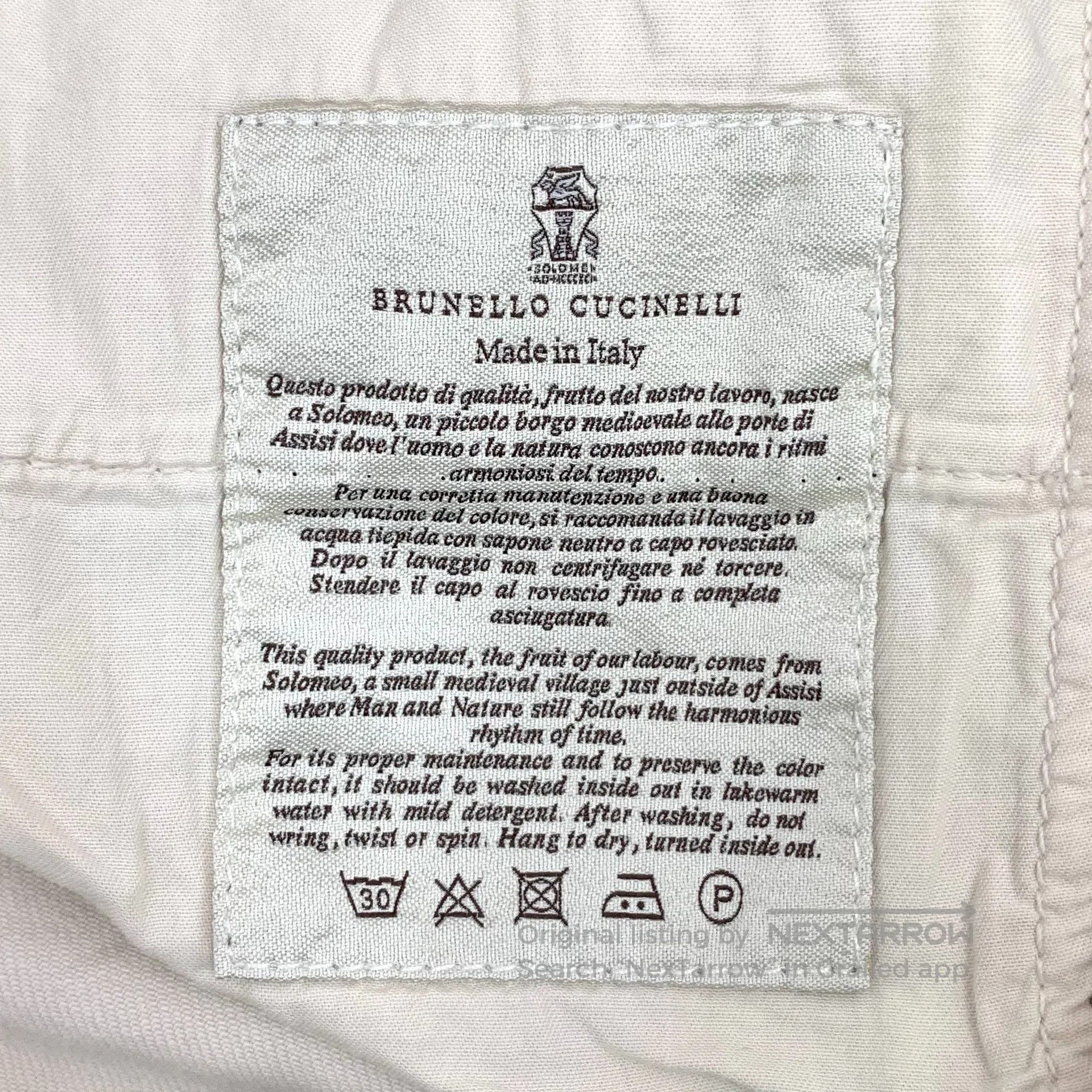 Brunello Cucinelli Brunello Cucinelli Beige cotton casual long pants| Size US 40 / EU 56 - 9 Thumbnail