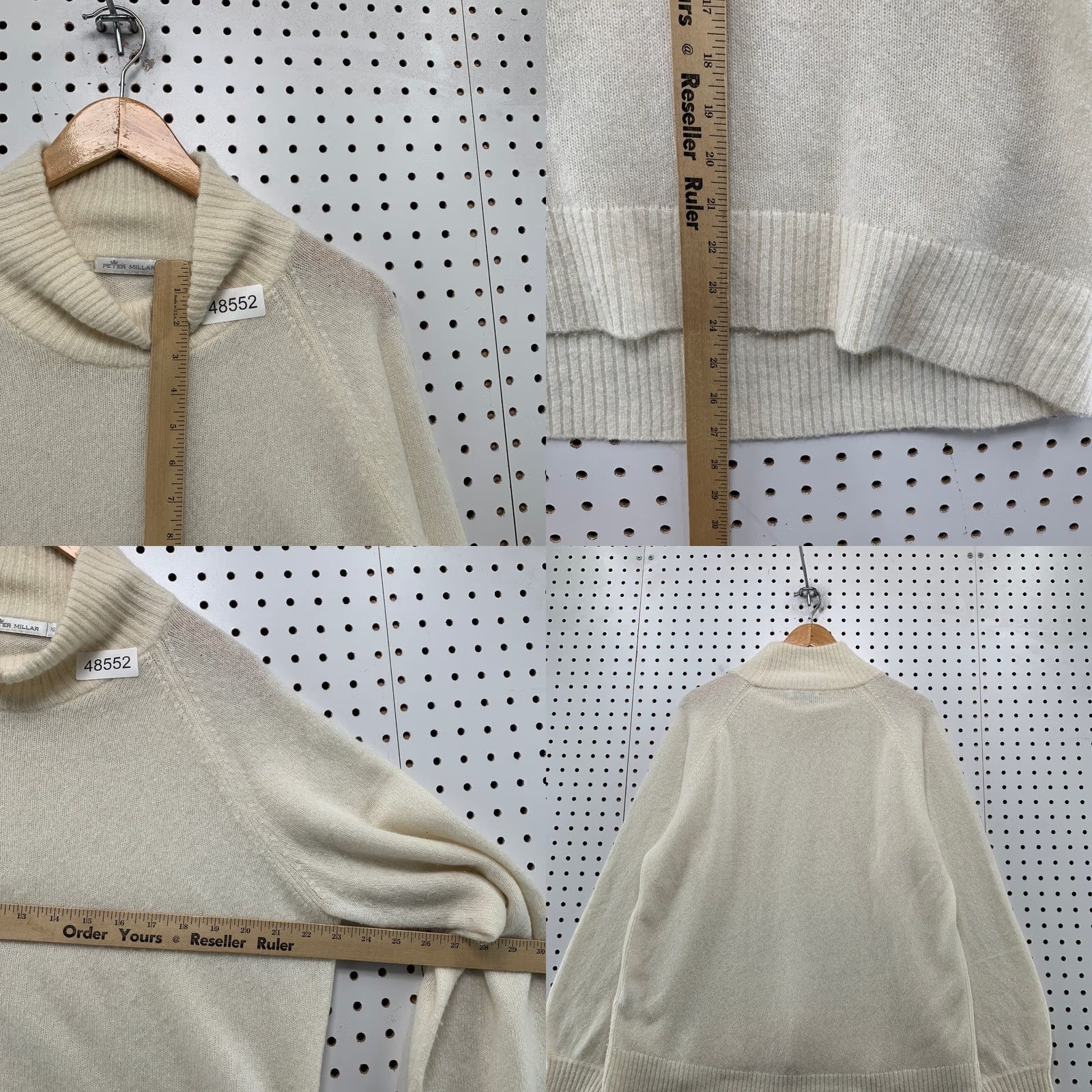 Peter Millar Peter Millar Sweater Womens XL Cream Merino Wool Cashmere Blend Mock Neck Raglan Size XL / US 12-14 / IT 48-50 - 8 Thumbnail