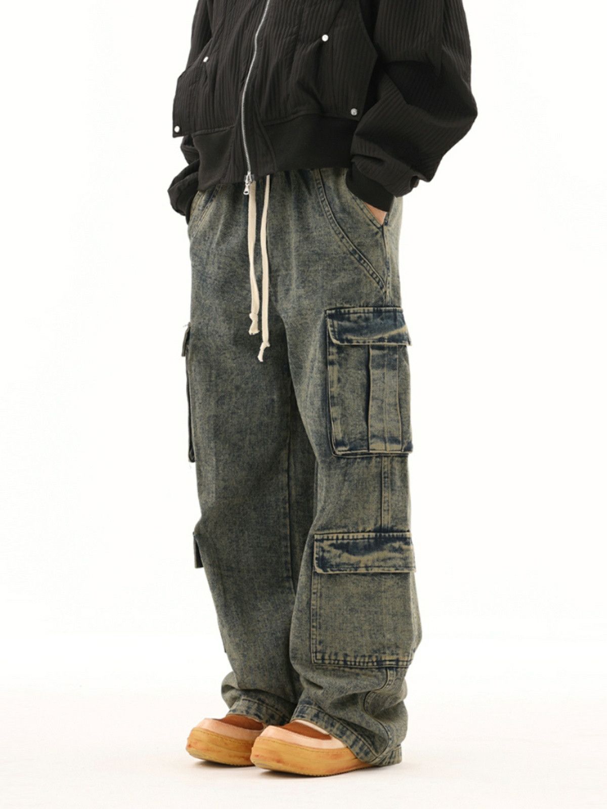 Designer × Japanese Brand × Vintage multi pocket faded baggy cargo jeans Size US 34 / EU 50 - 2 Thumbnail
