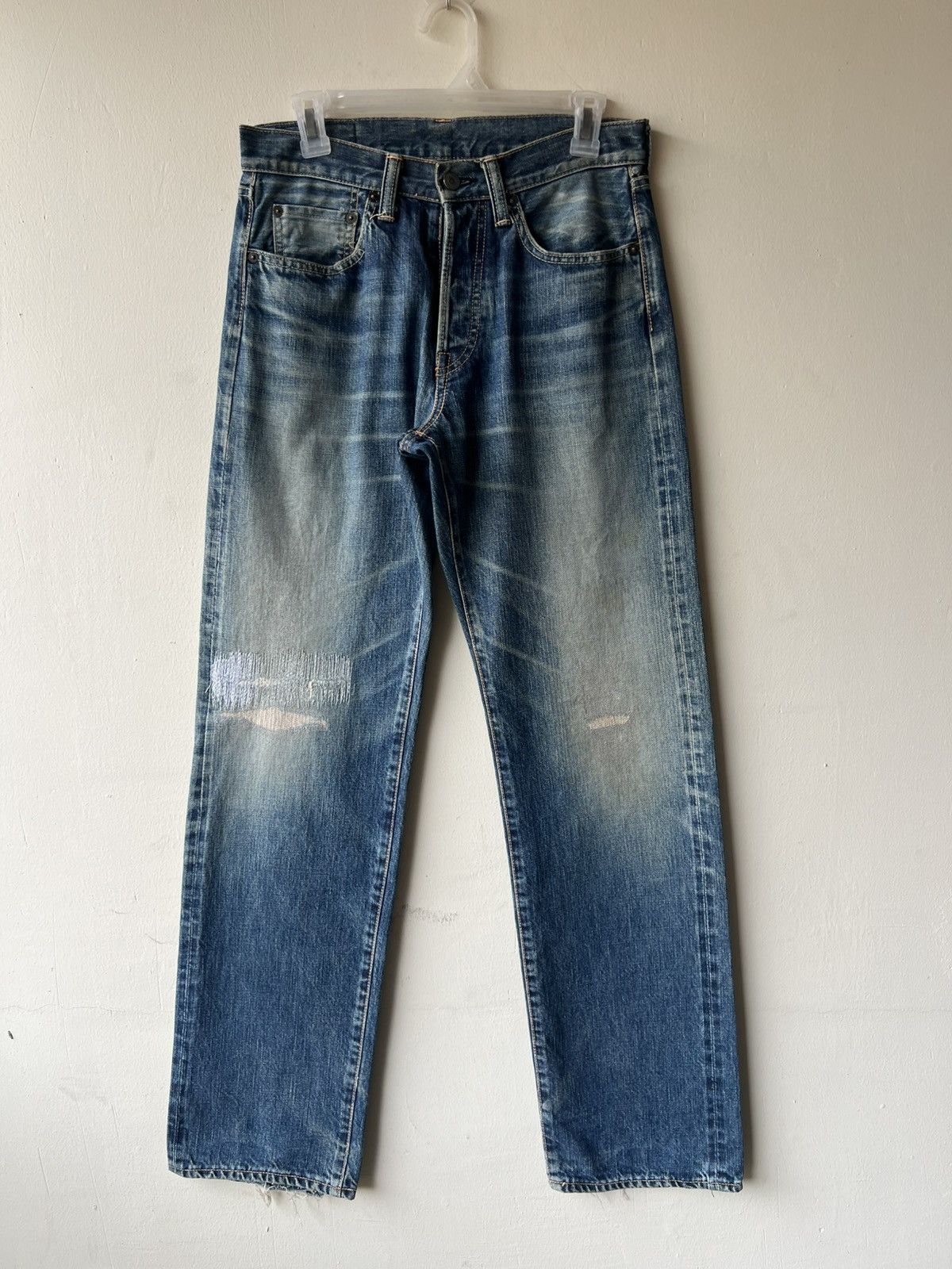 Shellac Vintage Acoustic Japan Hidden Rivet Mud Denim Selvedge Jeans Size US 30 / EU 46 - 2 Thumbnail