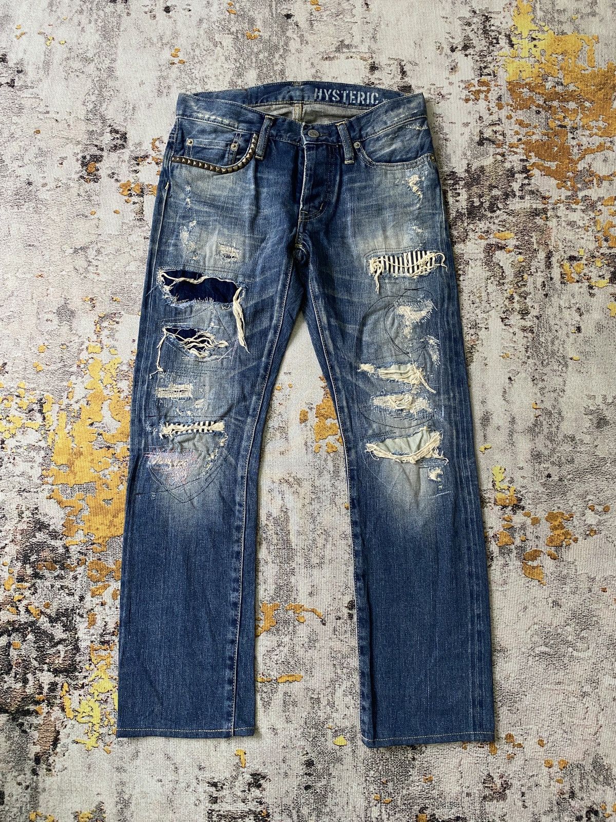 Hysteric Glamour Hysteric Glamour Japan Distressed Patchwork Selvedge Denim Size US 28 / EU 44 - 2 Thumbnail