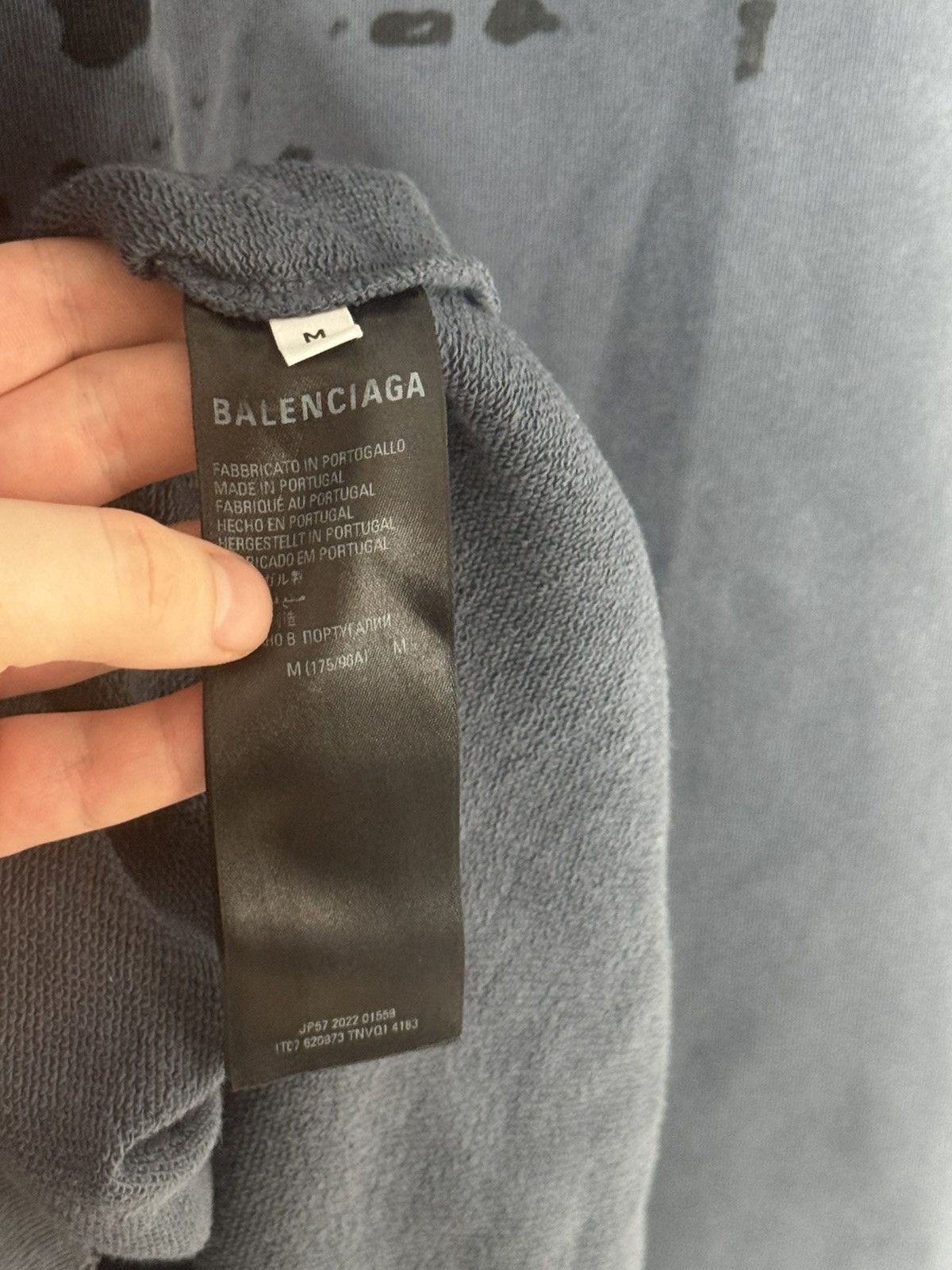 Balenciaga ✅Balenciaga Hand Drawn Blue Distressed Hoodie M Size US M / EU 48-50 / 2 - 7 Thumbnail
