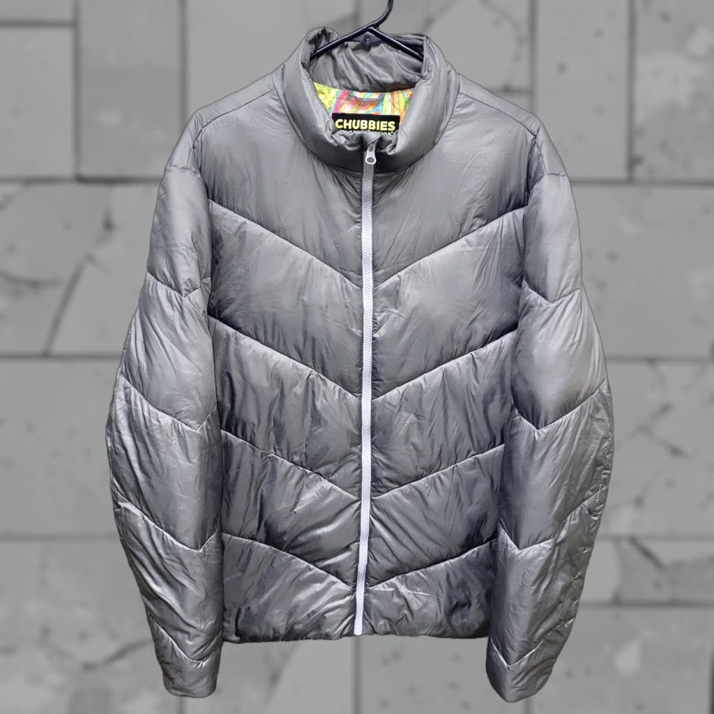 Chubbies Chubbies Womens Gray Nylon Full Zip Puffer Jacket XL Women Full Zip Puffer Jacket Size XL / US 12-14 / IT 48-50 - 1 Thumbnail
