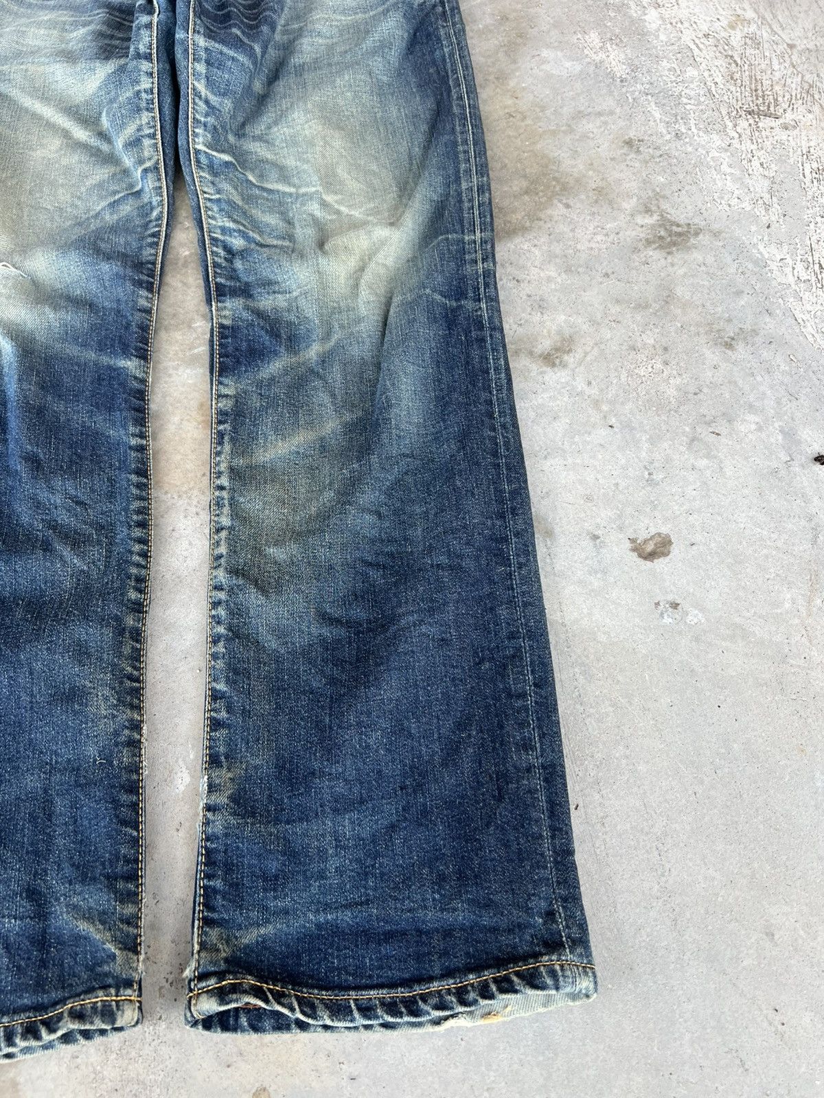 If Six Was Nine Vintage Edwin Made In Japan Distress Jeans Size US 34 / EU 50 - 4 Thumbnail