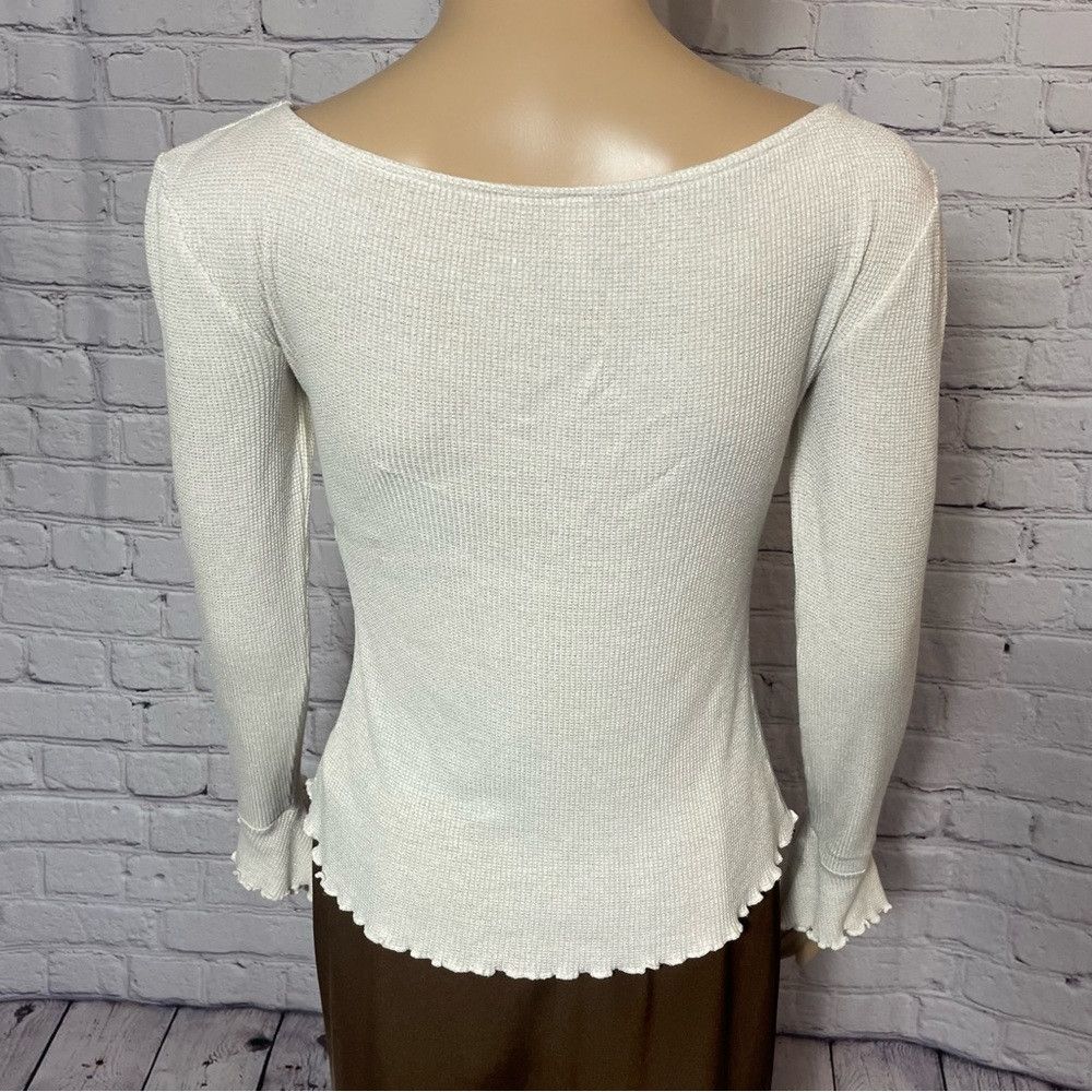 Free People Free People Light Gray Say When Long Sleeve Top Size S Size S / US 4 / IT 40 - 4 Thumbnail