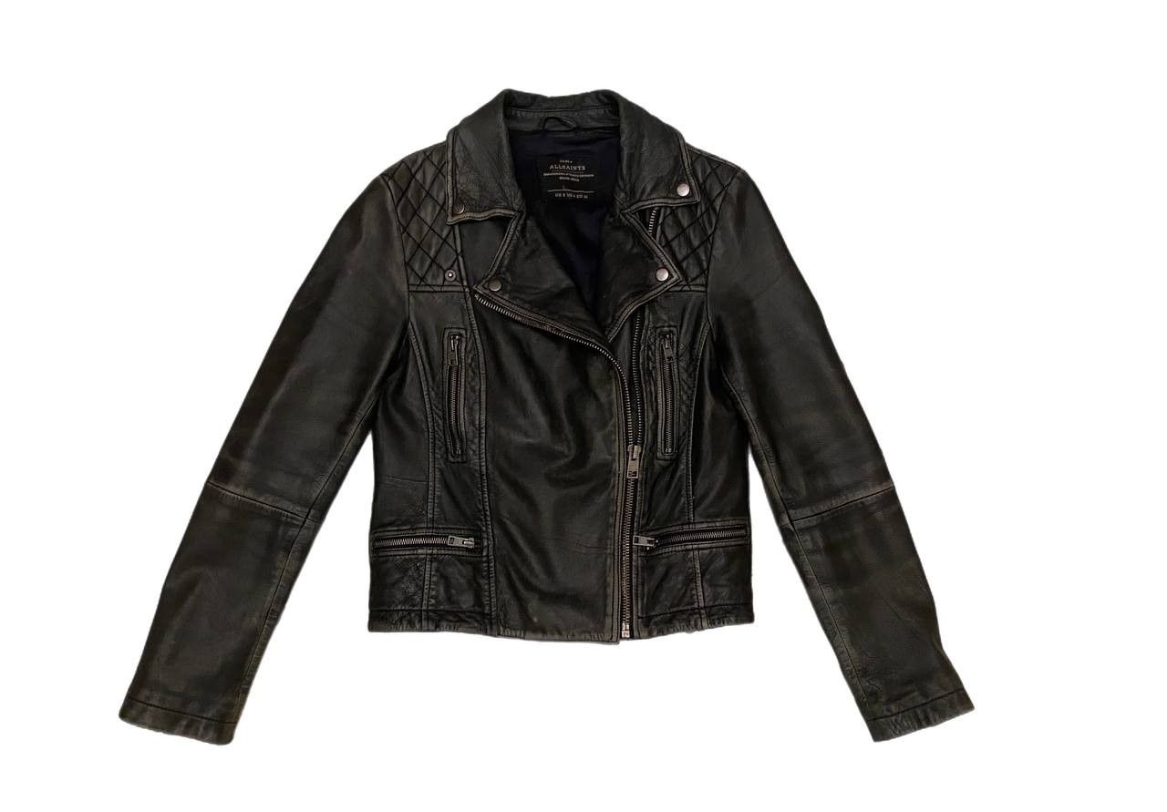 Allsaints Cargo Distressed Leather Biker Jacket Size S / US 4 / IT 40 - 2 Thumbnail