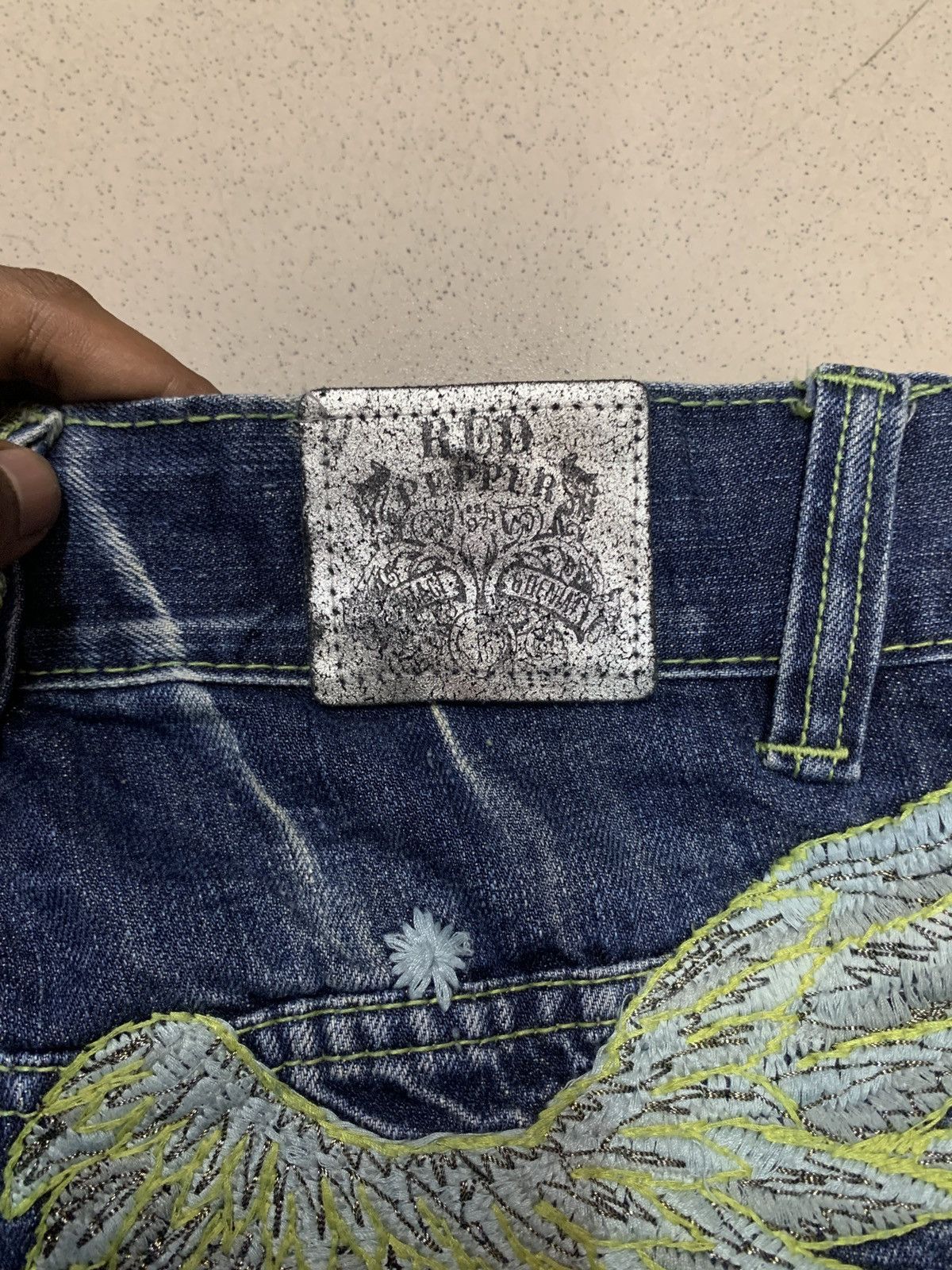 If Six Was Nine Y2K Red Pepper Denim Japan Wings Flared Jeans Size US 28 / EU 44 - 8 Thumbnail