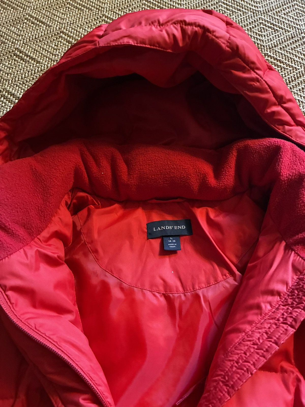 Lands' End Land’s End Knee-Length Puffer, Red, Women’s Large Size L / US 10 / IT 46 - 2 Thumbnail