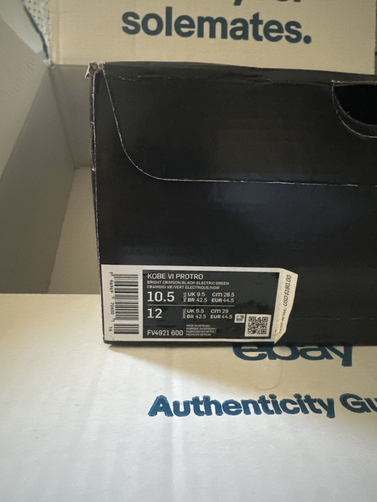 Nike Kobe VI Protro Box Label - Bright Crimson & Black Nike Kobe 6 Protro Challenge Red All-Star (2021) – Holy Ground main image 2