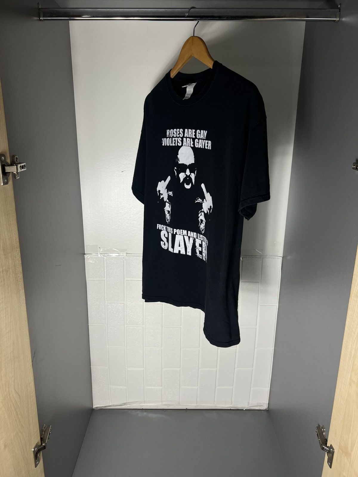 Band Tees VINTAGE SLAYER HUMOR ROCK T-SHIRT METAL PUNK RETRO Y2K 90s Size US L / EU 52-54 / 3 - 3 Thumbnail