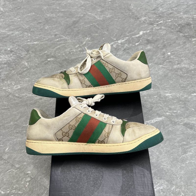Gucci Gucci Screener Vintage Leather Sneakers for Men - Size US 10.5 / EU 43-44 - 7 Thumbnail