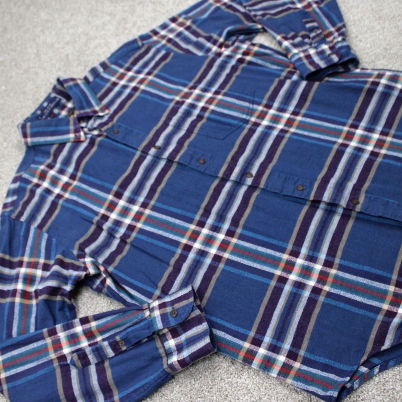 Ralph Lauren VINTAGE Ralph Lauren Chaps Shirt Mens Large Blue/Red 100% Cotton Long Sleeve Button Size US L / EU 52-54 / 3 - 6 Thumbnail