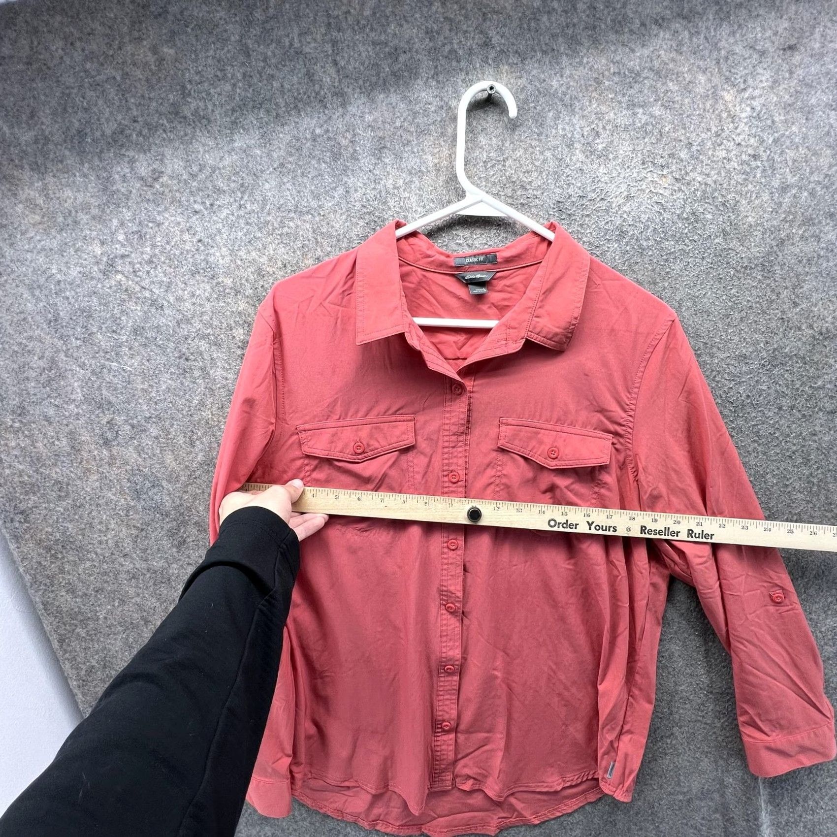 Eddie Bauer Eddie Bauer Shirt Womens Large Red Classic Fit Button Front Roll Tab Casual Top Size L / US 10 / IT 46 - 4 Thumbnail