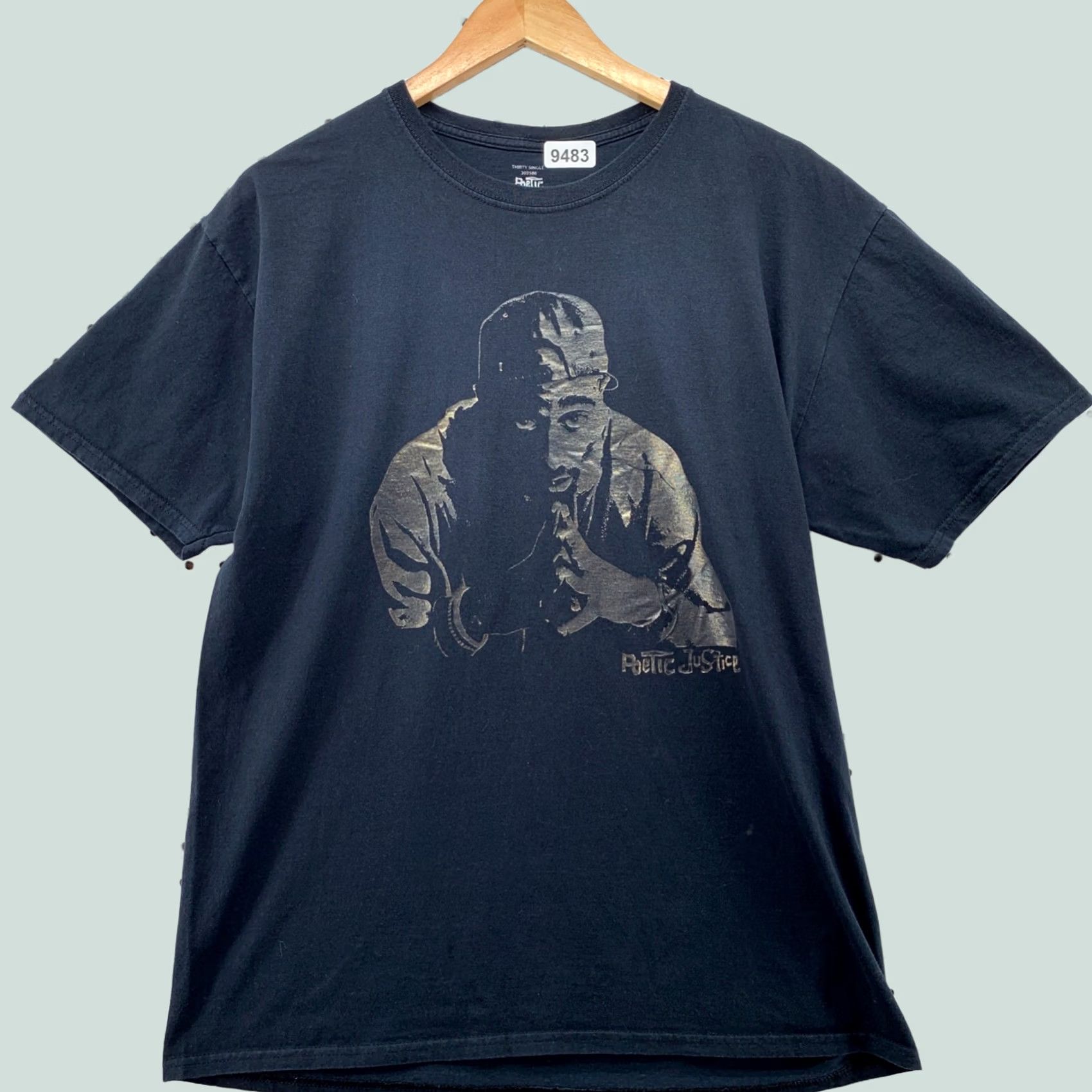 Vintage Poetic Justice Tupac 2PAC Shirt Mens L Black Rap Hip Hop Crew Neck Short Sleeve T-Shirt Size US L / EU 52-54 / 3 - 1 Thumbnail
