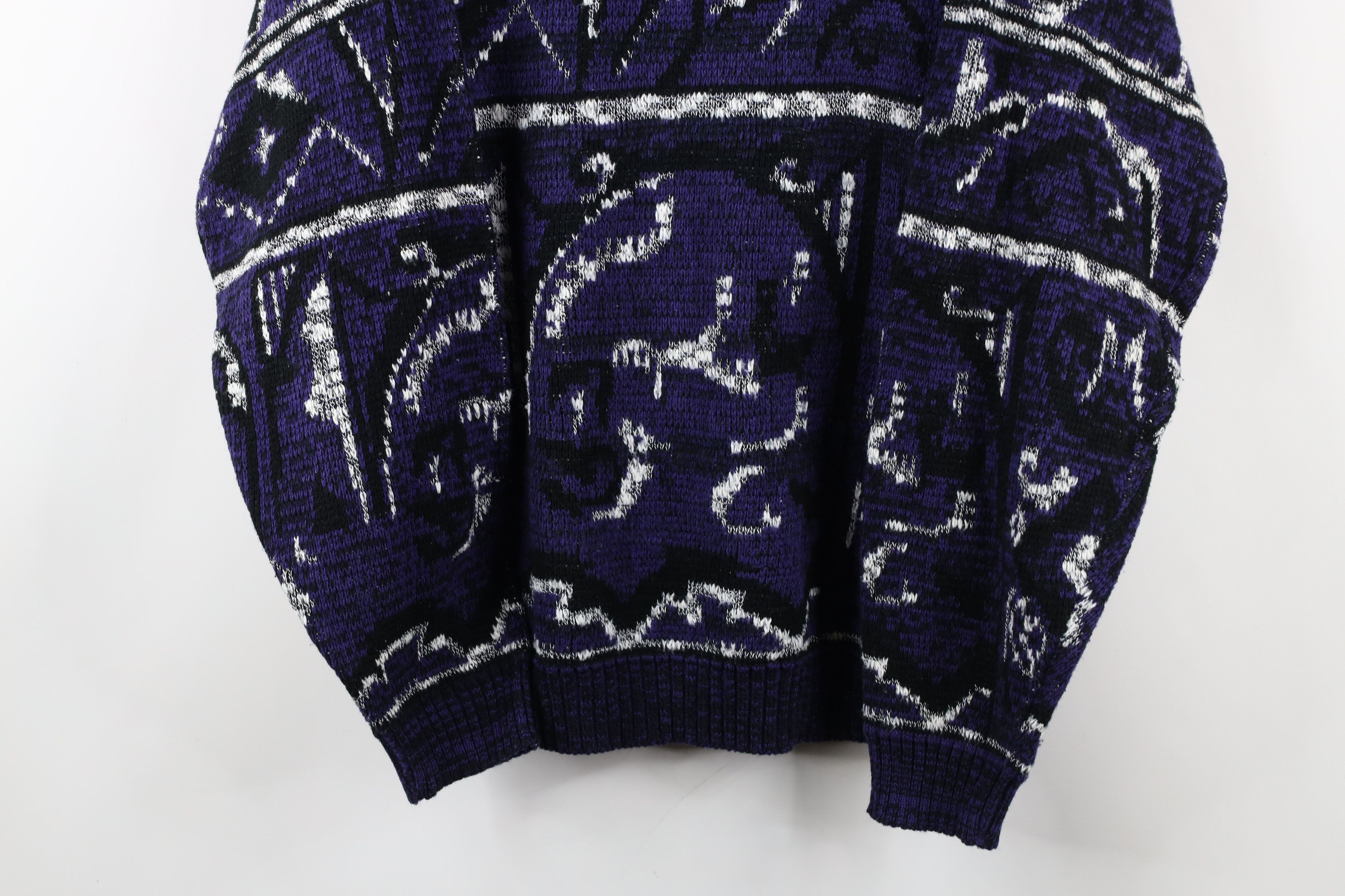 Vintage Vintage 90s Coogi Style Geometric Knit Crewneck Sweater Size L / US 10 / IT 46 - 3 Thumbnail