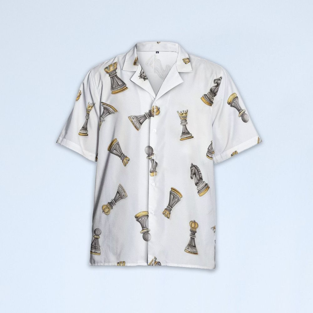 Designer × The Unbranded Brand Chess Motif Shirt | Bold Graphic Print Statement Piece Size US S / EU 44-46 / 1 - 2 Thumbnail