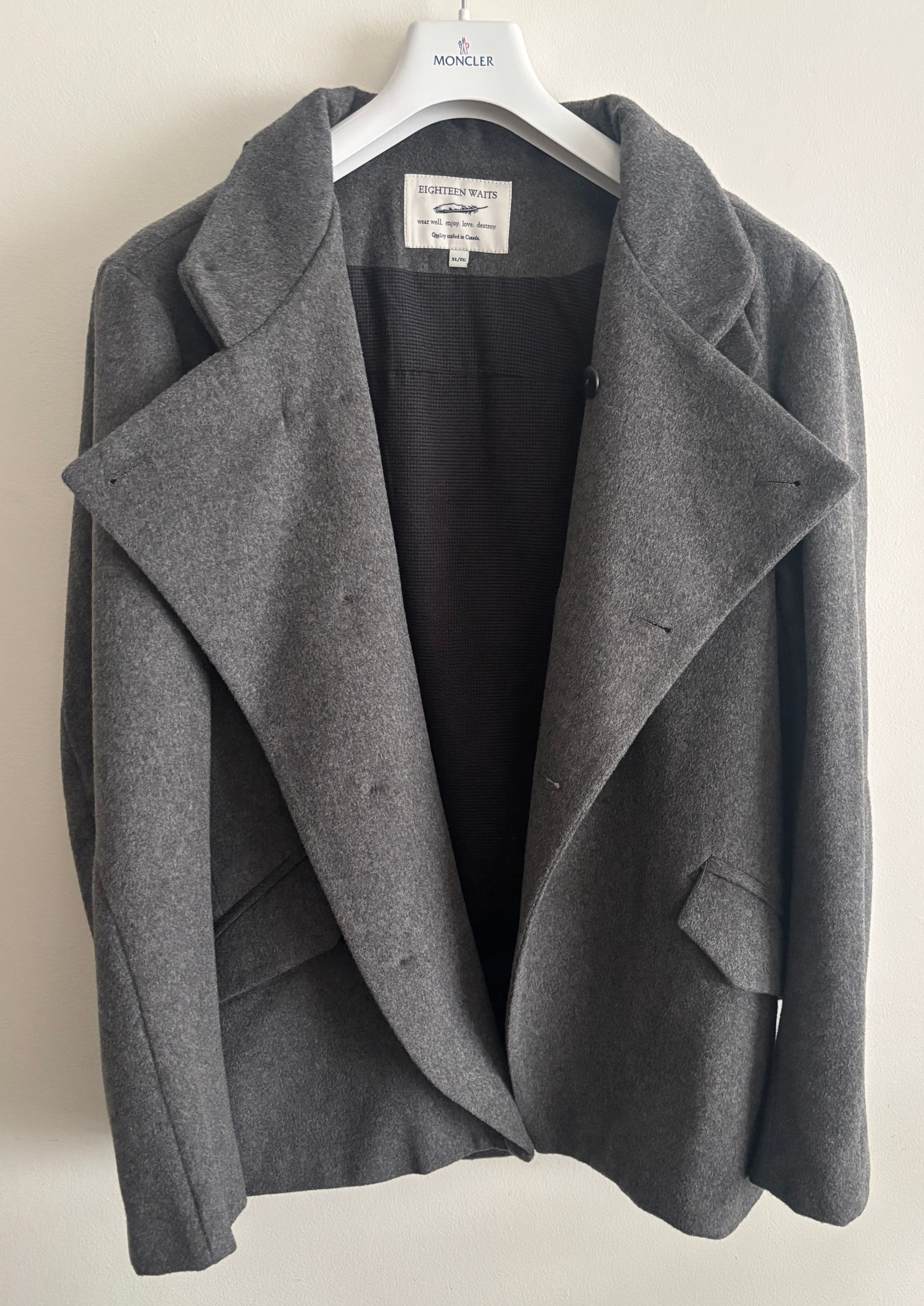18 Waits $395 Grey Wool Pea Coat / Brigadier Jacket Large - XL Size US L / EU 52-54 / 3 - 8 Thumbnail