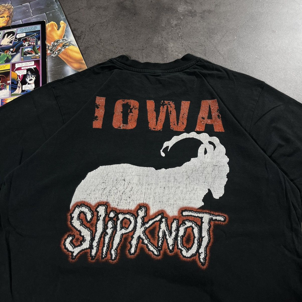 Slipknot Vintage 00s Slipknot Iowa goat big logo heavy metal tee Size US L / EU 52-54 / 3 - 1 Thumbnail