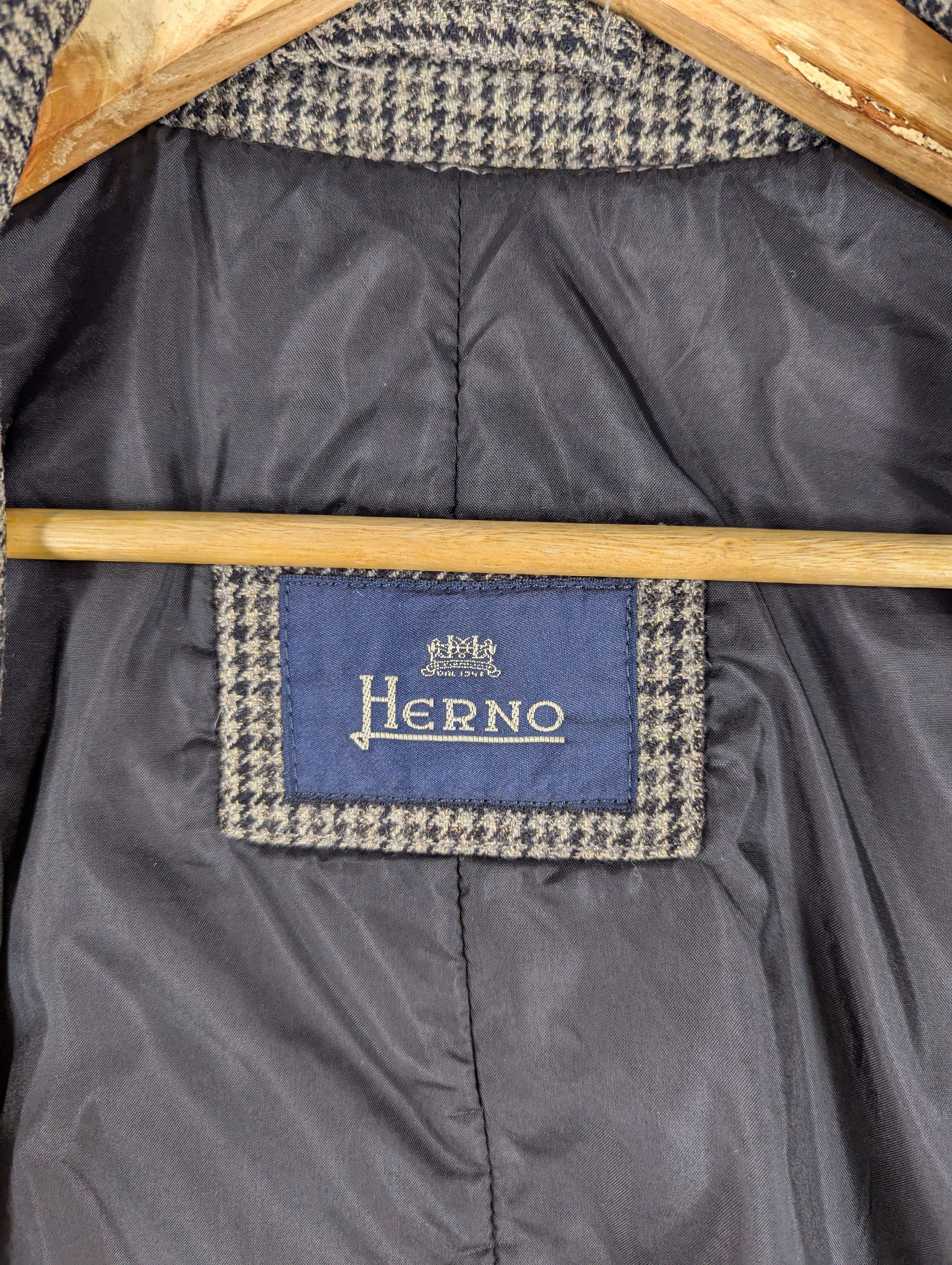 Herno Vintage Herno Houndstooth Wool Long Coat Jacket Size L / US 10 / IT 46 - 11 Thumbnail
