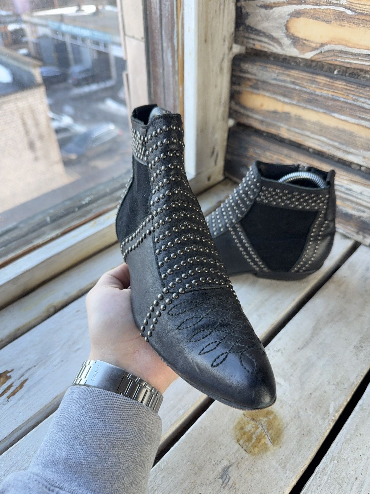 Anine Bing Anine Bing 00s Studded Western Leather Boots Made USA Size US 6.5 / IT 36.5 - 1 Thumbnail