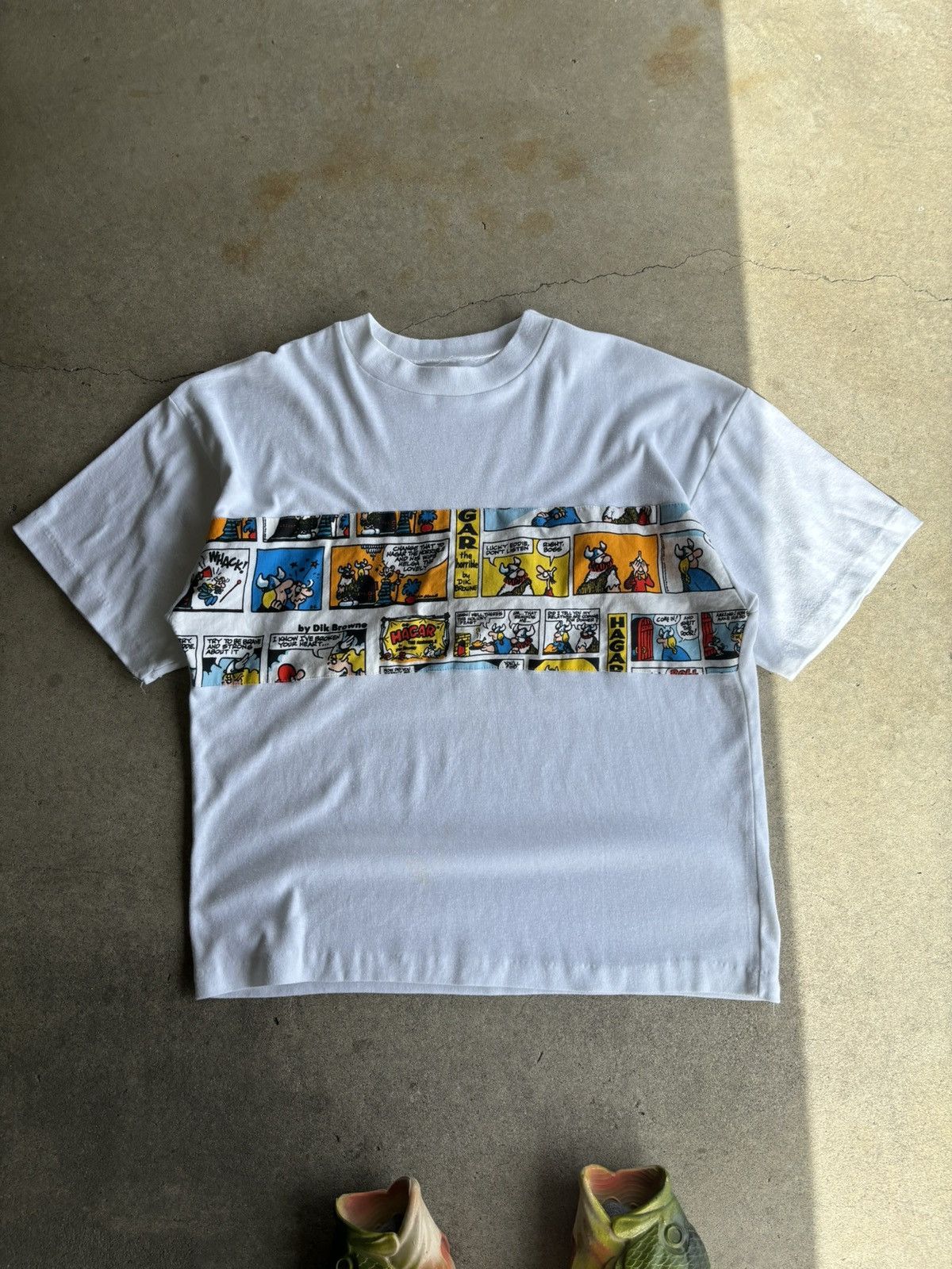 Vintage Crazy 90s Hagar The Horrible Faded Comic Strip White Tee Size US L / EU 52-54 / 3 - 1 Thumbnail