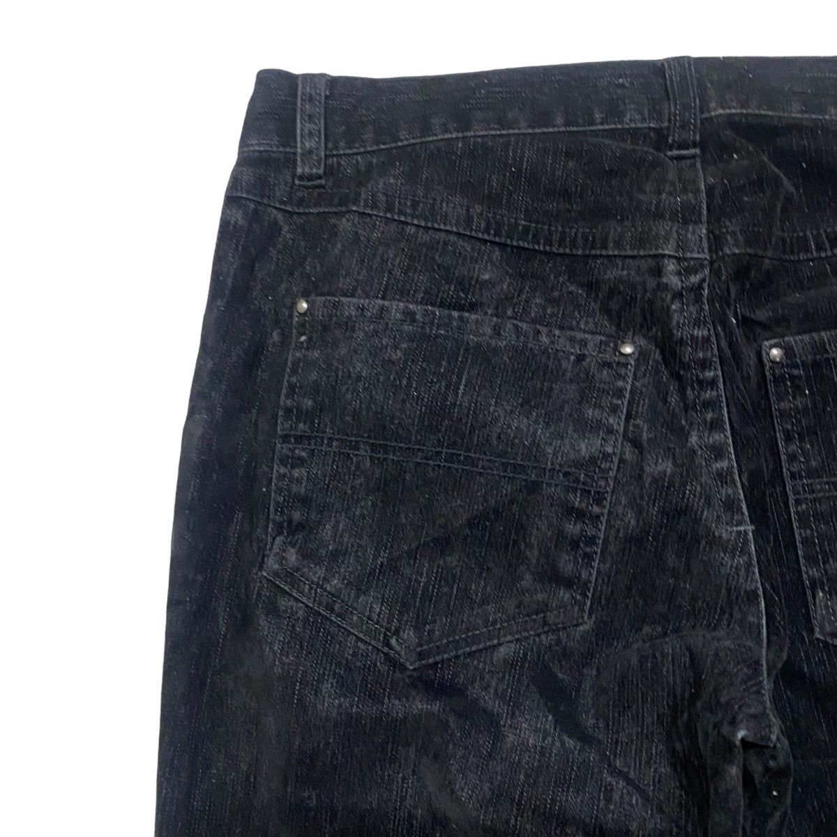 Katharine Hamnett London HAMNETT Black Velvet Cotton Flare Pants Size US 30 / EU 46 - 10 Thumbnail