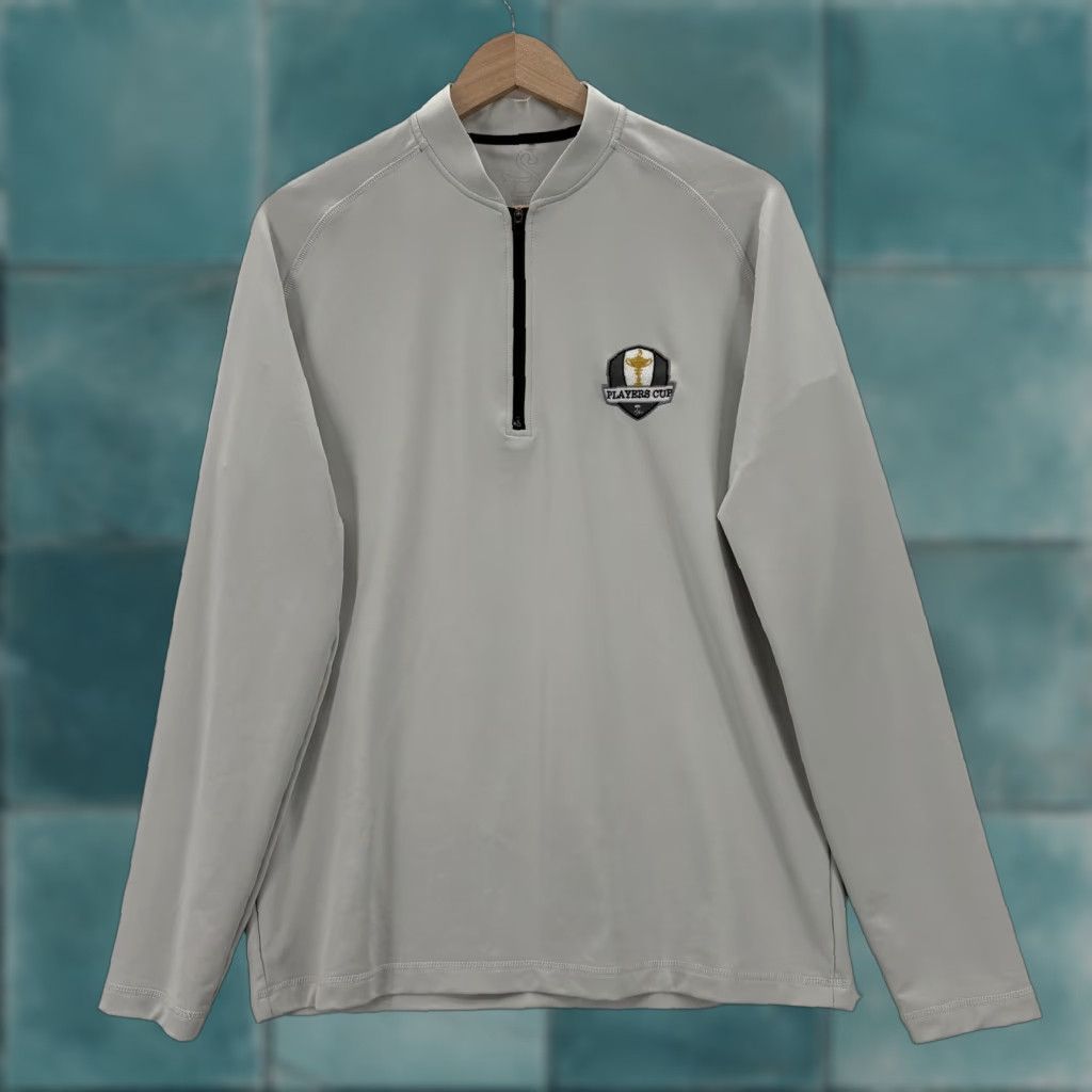 Vintage Swannies Pullover Mens M Gray 1/4 Zip Stretch Golf Logo Mock Neck Raglan Sleeve Casual Activewear Spring Size US M / EU 48-50 / 2 - 1 Thumbnail